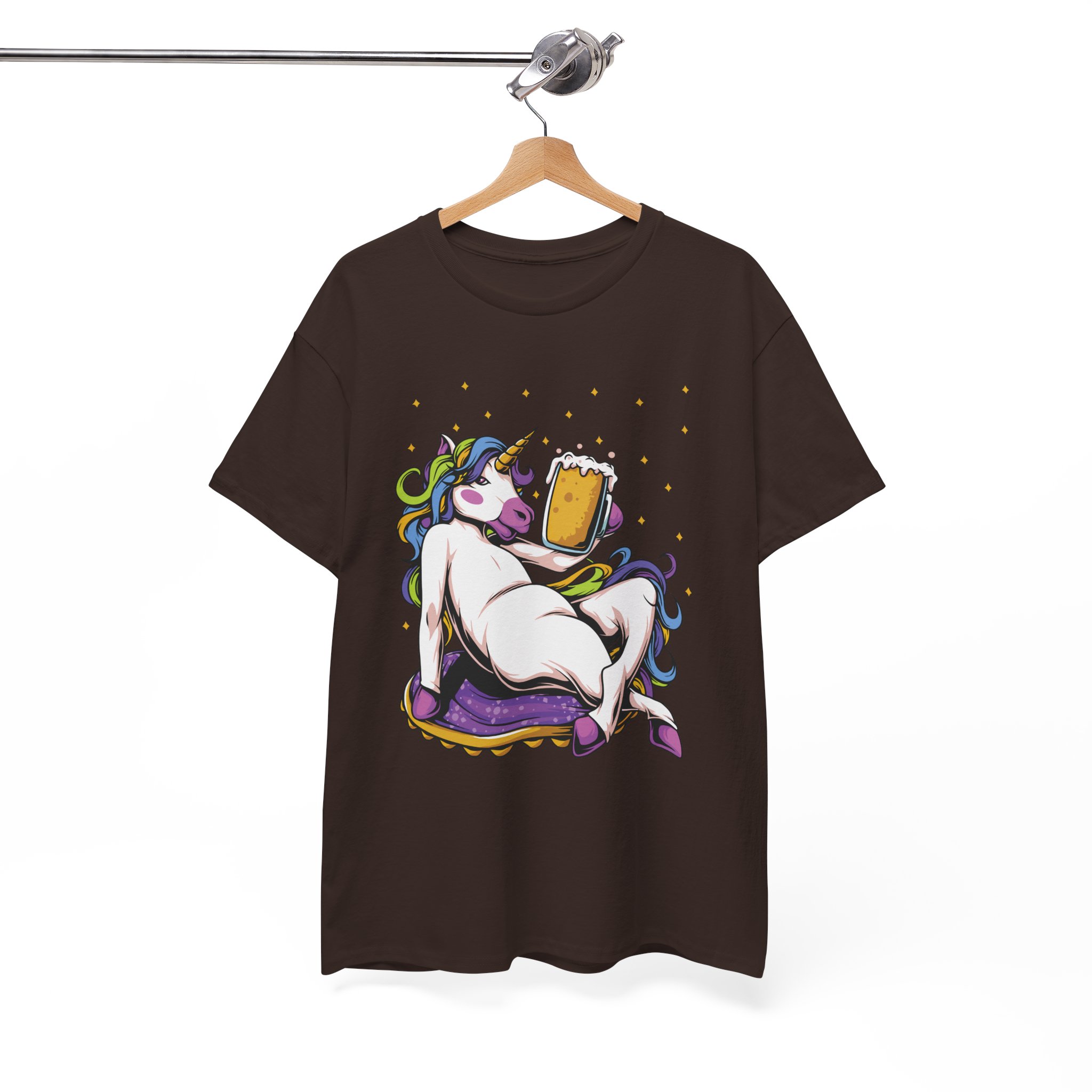 Funny Relaxing Unicorn Holding Beer T-Shirt - Image 3