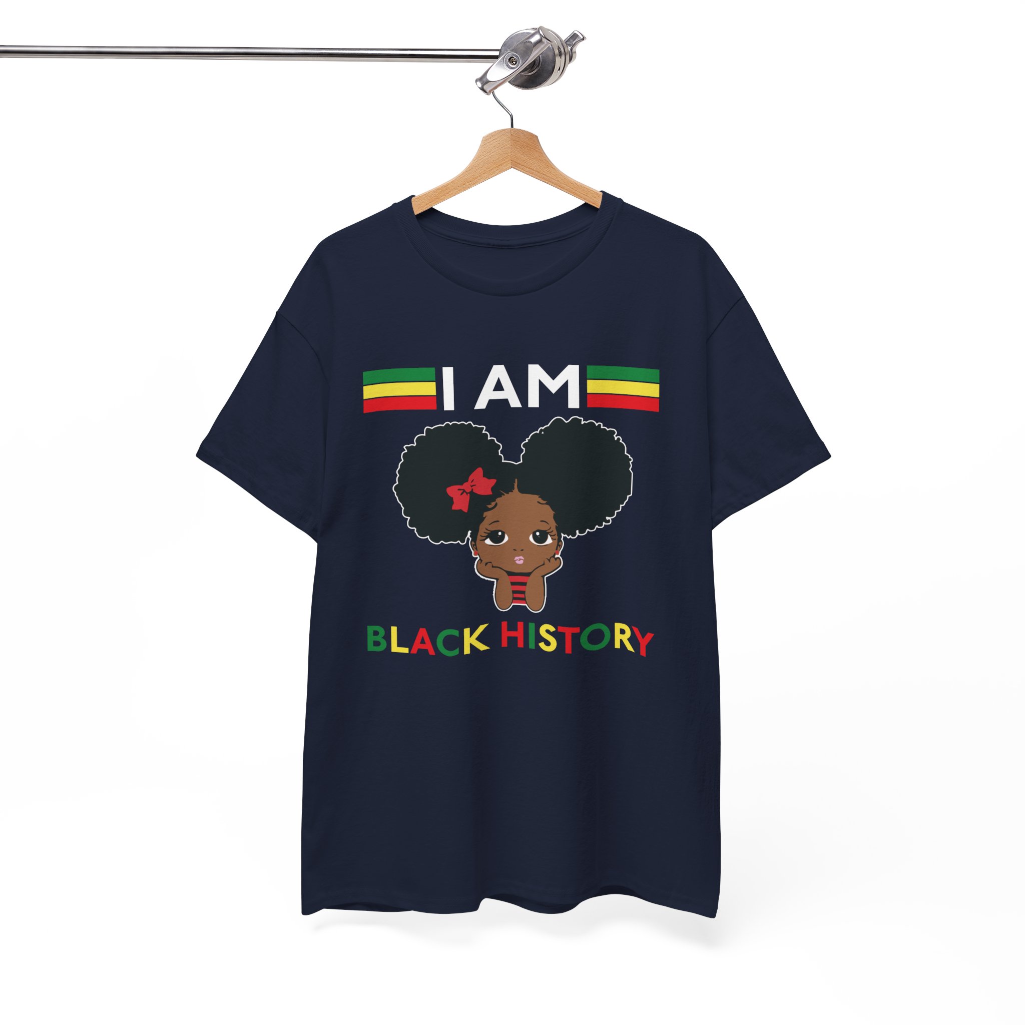 I Am Black History Afro Girl T-Shirt - Image 10