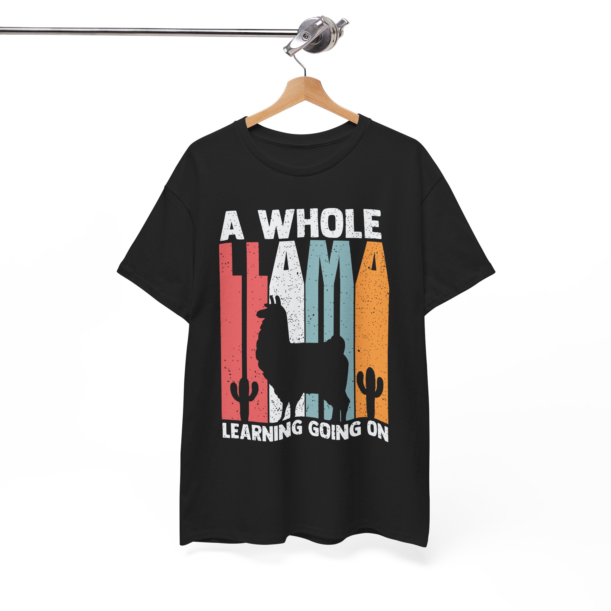 A Whole Llama Learning Going On Tee - Funny Retro Llama Shirt - Image 3