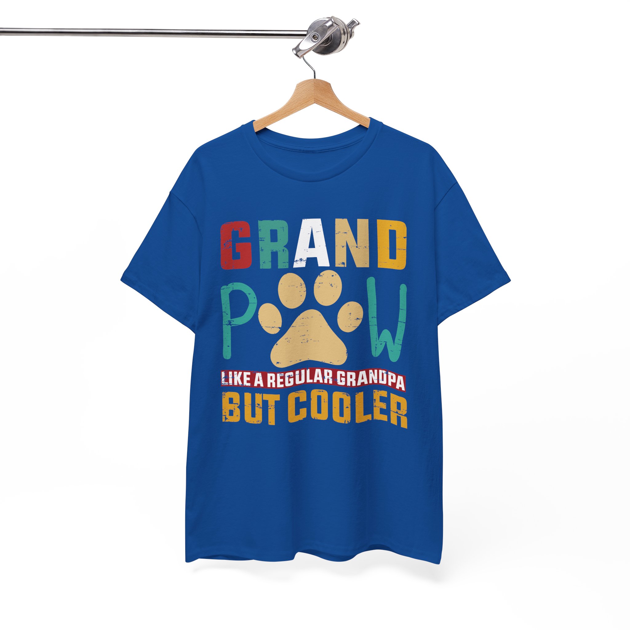 Grandpaw Like a Regular Grandpa But Cooler Retro Paw T-Shirt - Image 8
