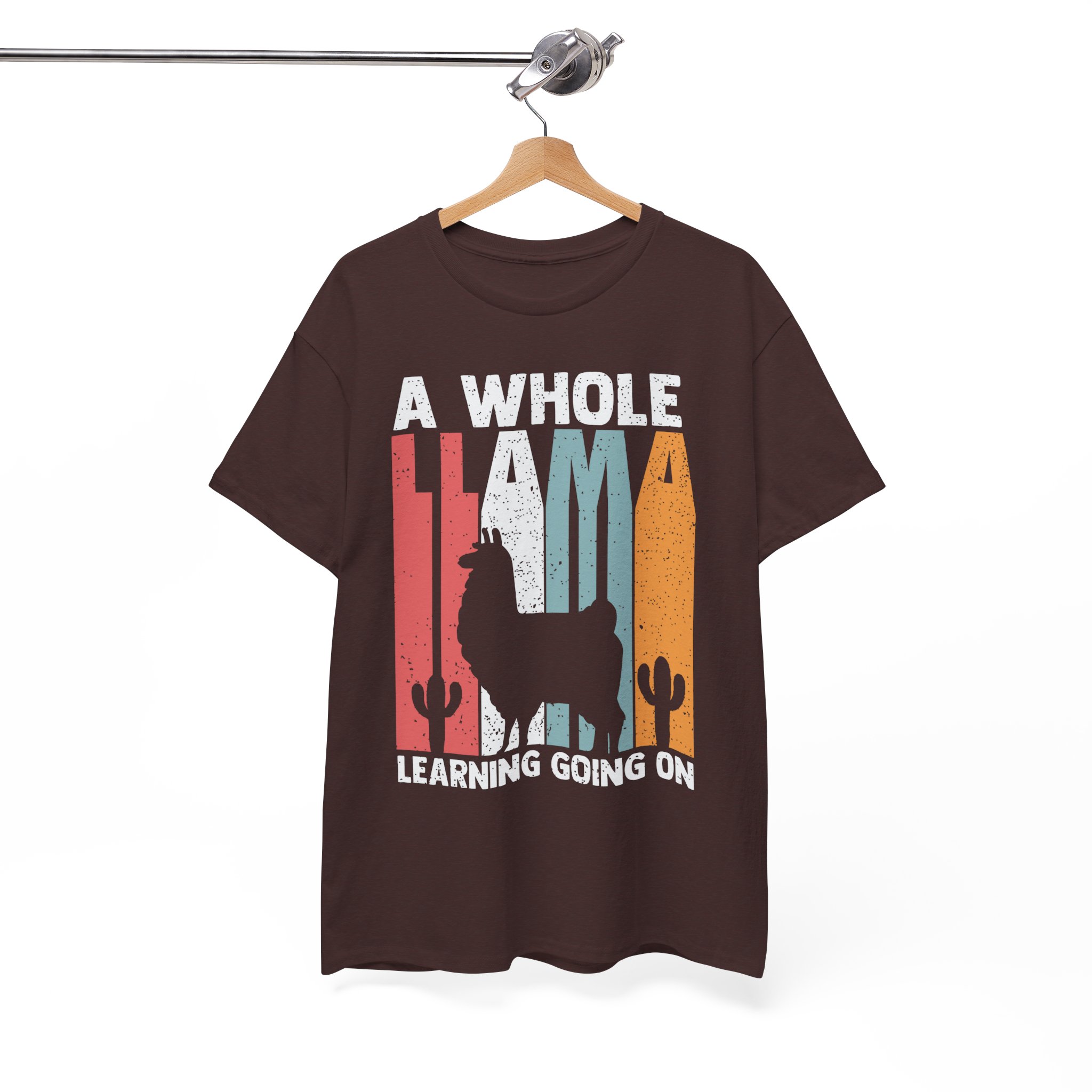 A Whole Llama Learning Going On Tee - Funny Retro Llama Shirt - Image 2