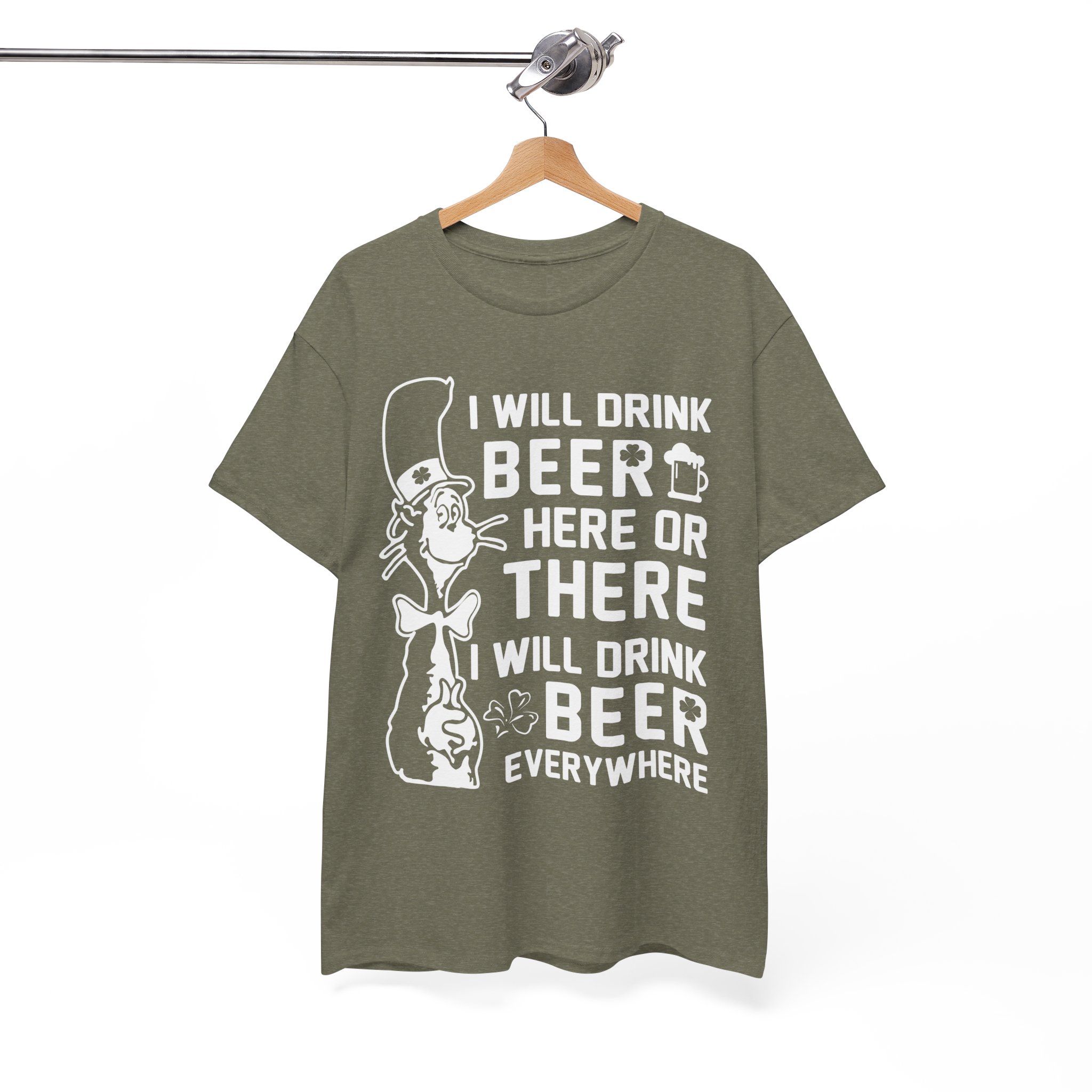 I Will Drink Beer Everywhere Dr. Seuss Parody Tee - Image 4
