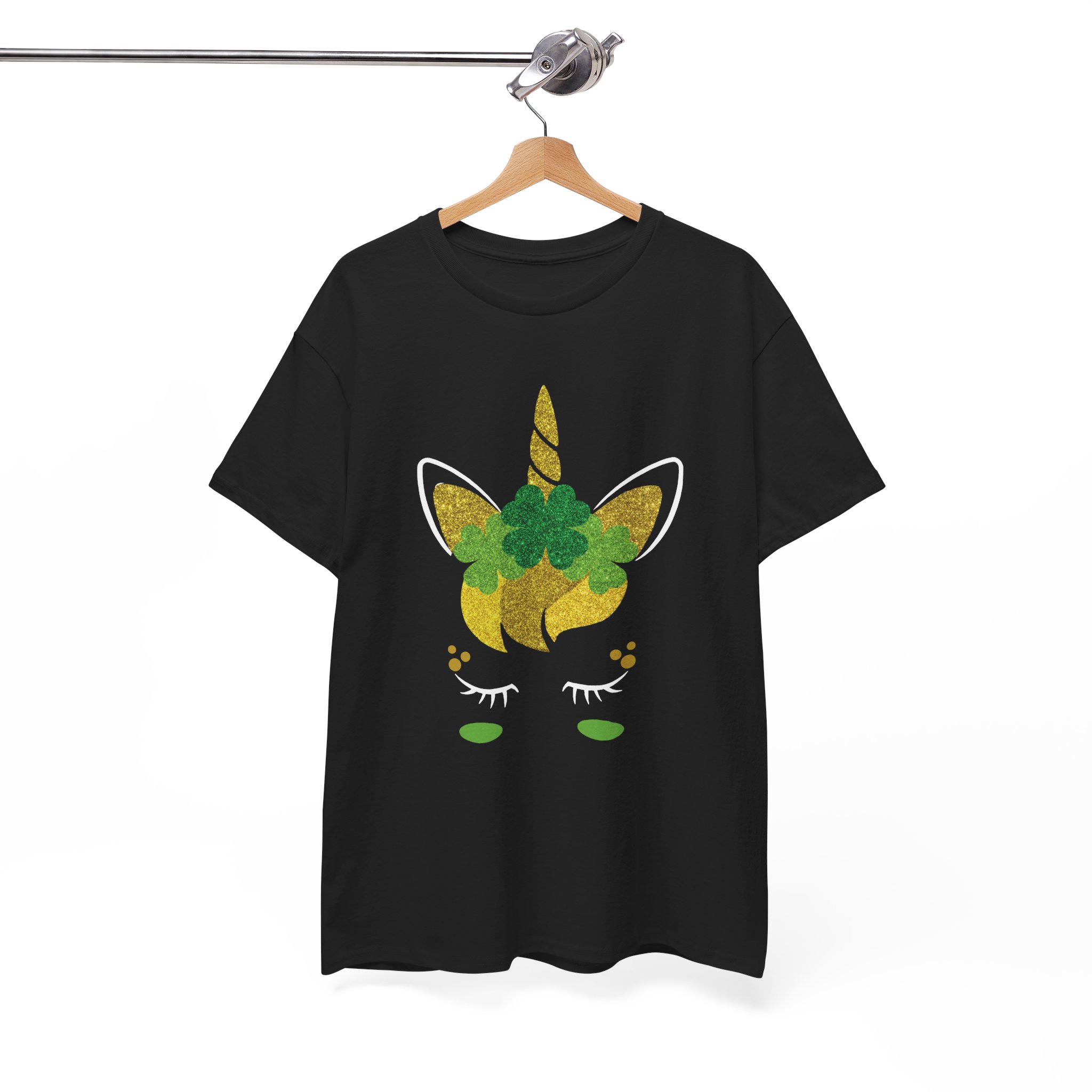 St. Patrick's Day Unicorn Rainbow Shamrock T-Shirt - Image 2