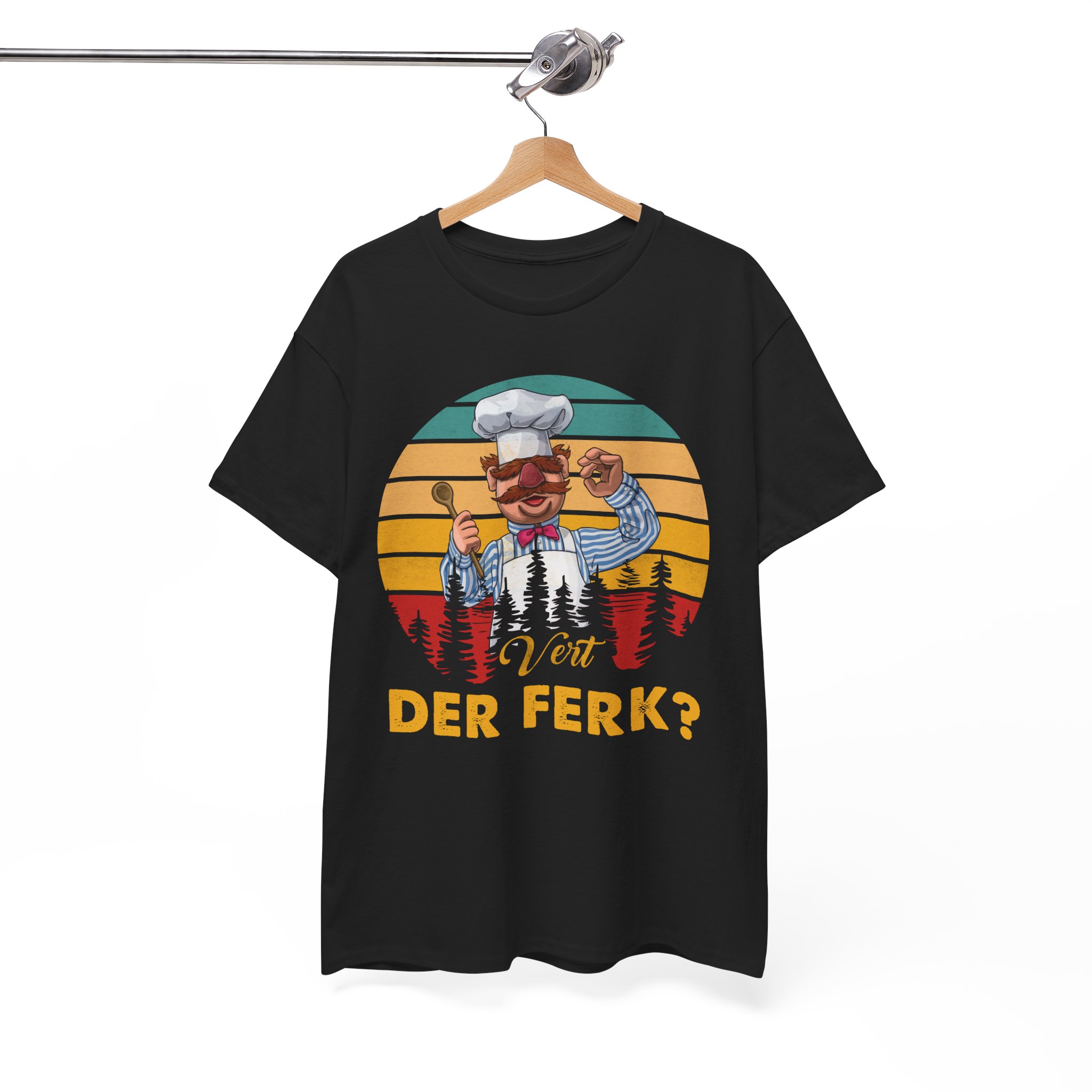Vot Der Ferk Funny Chef Cooking Vintage Retro T-Shirt - Image 3