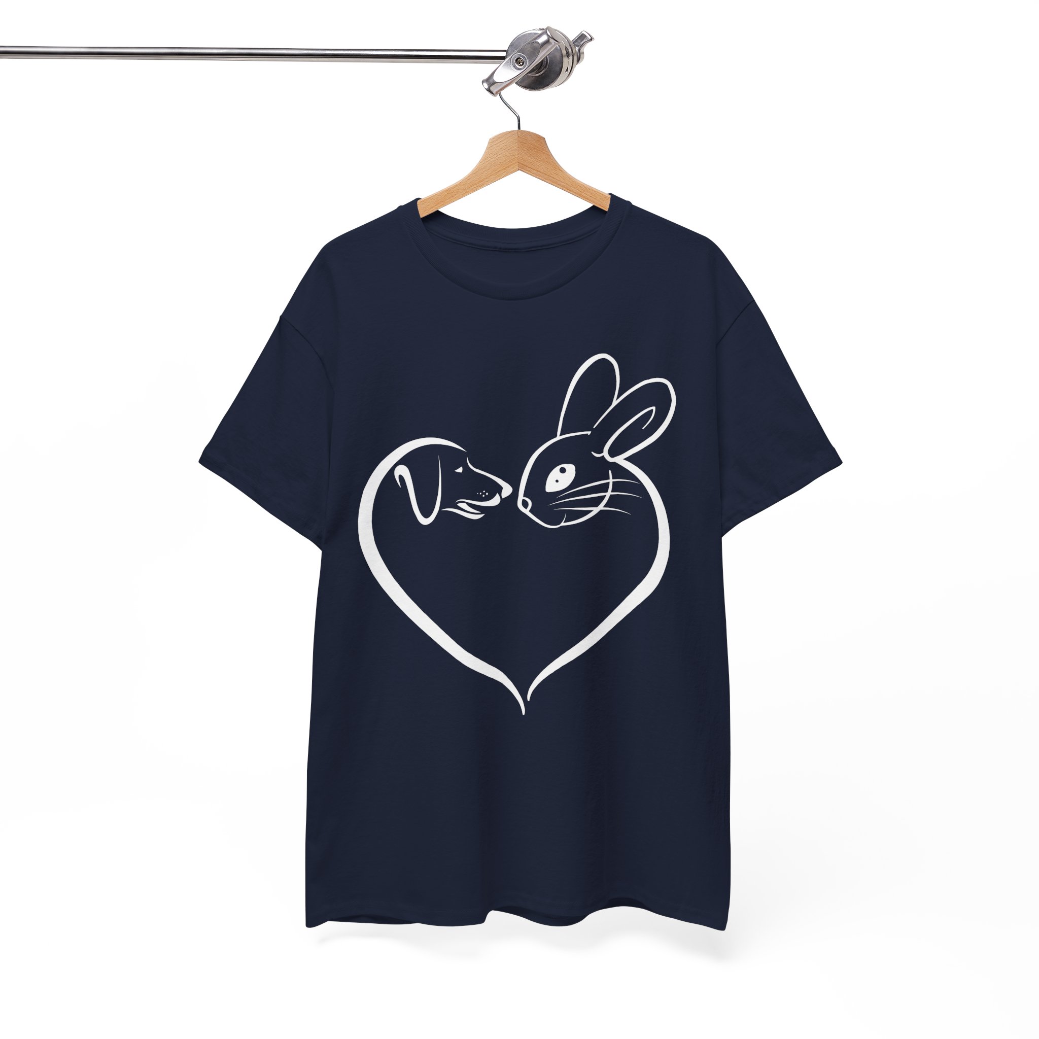 Dog & Bunny Heart Love T-Shirt for Pet Lovers - Image 9