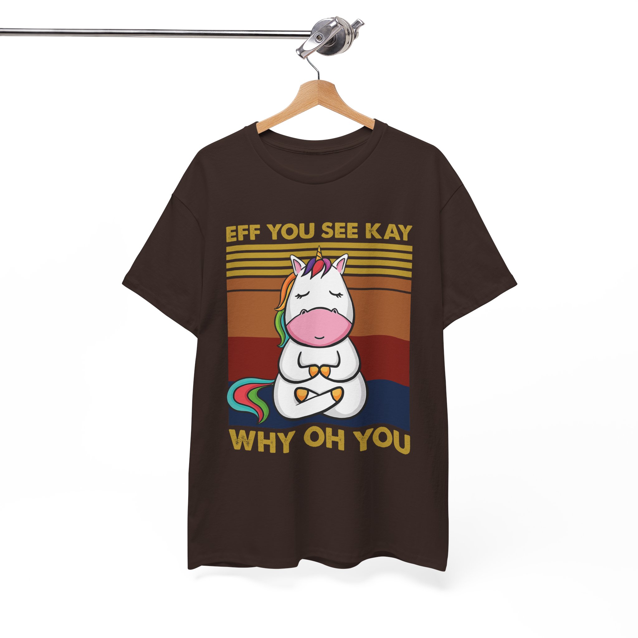 Funny Unicorn Eff You See Kay Why Oh You Retro T-Shirt - Image 3