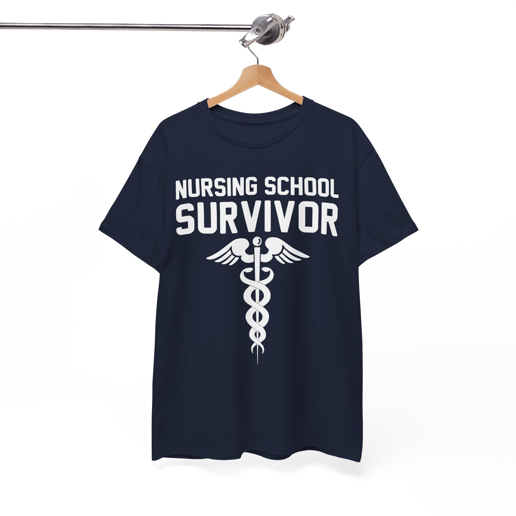 Nursing School Survivor Caduceus Grad Gift Tee - Image 8