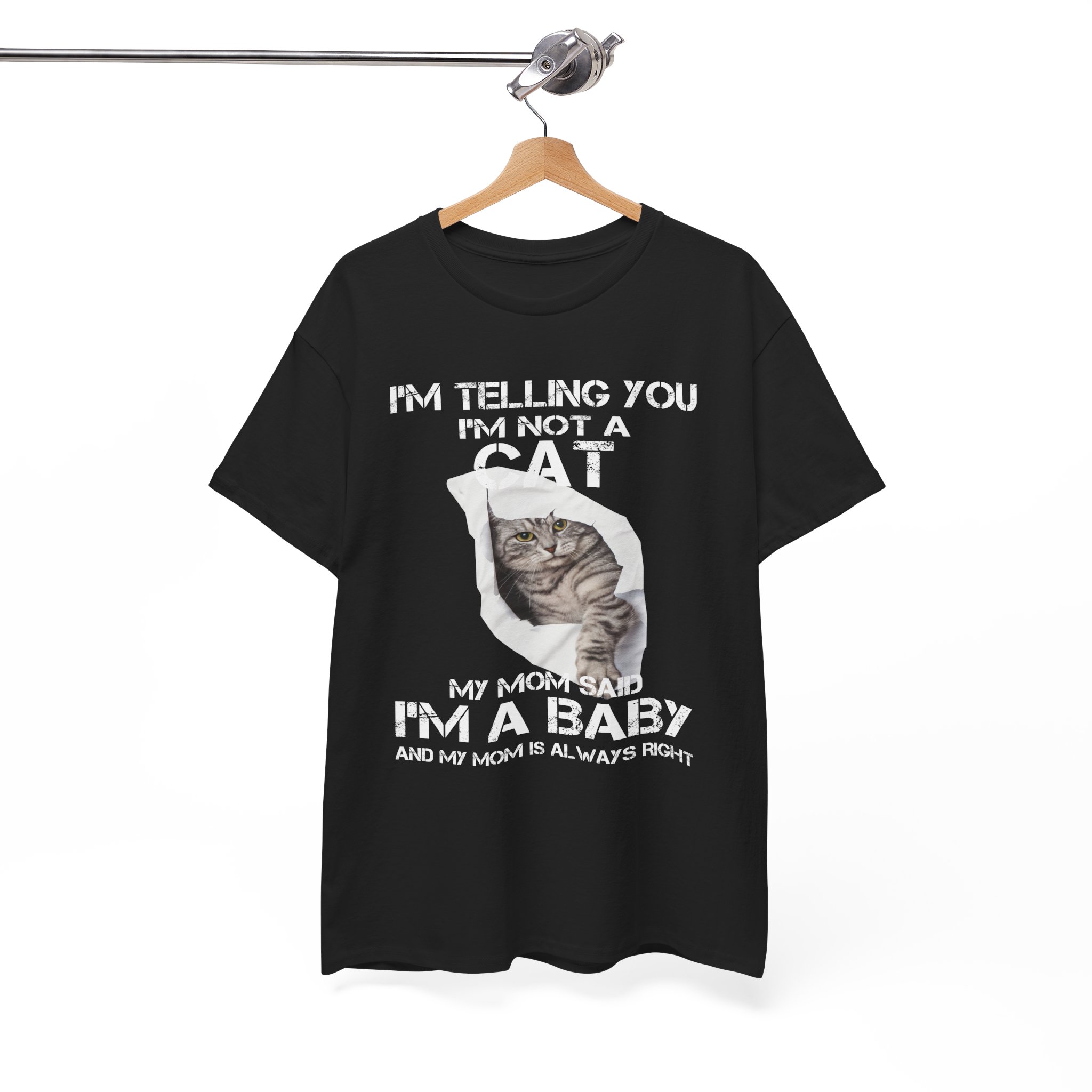 I’m Not a Cat I’m a Baby Funny Cat Lover T-Shirt - Image 2