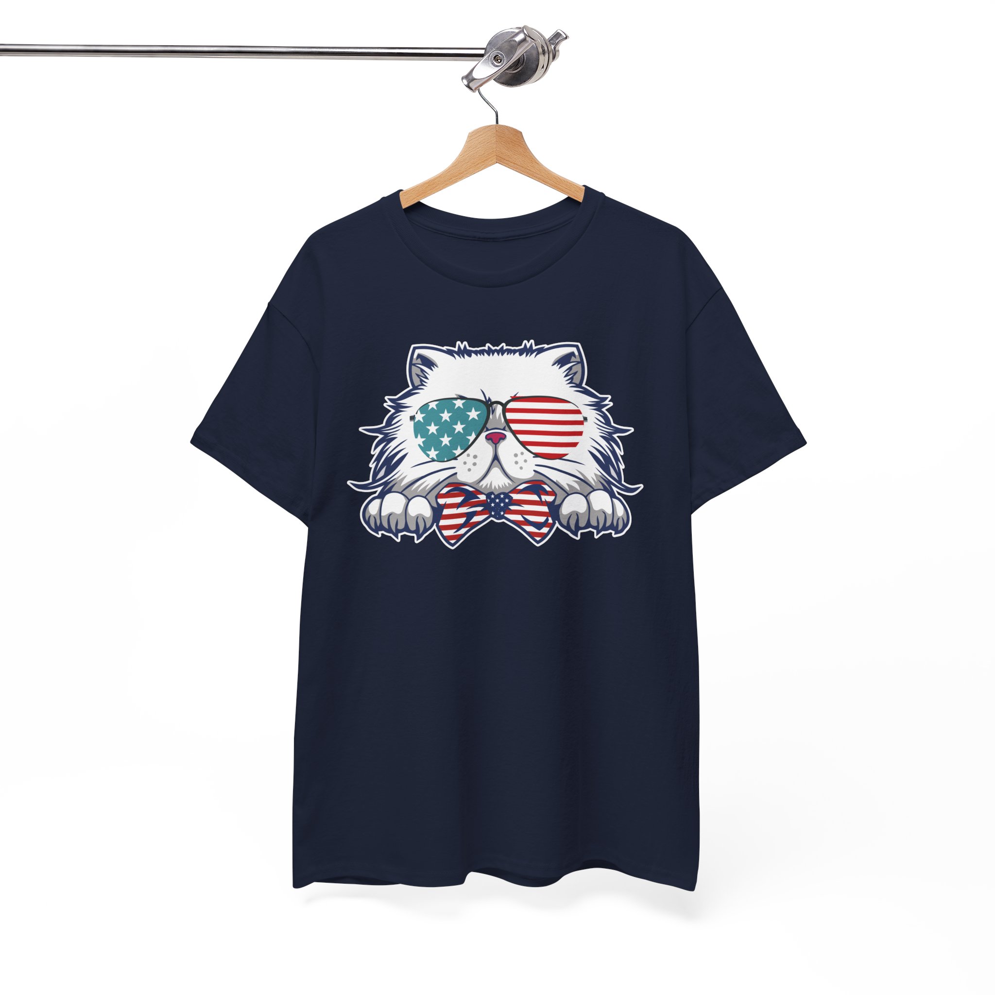Patriotic Cat 4th of July American T-Shirt - Image 10