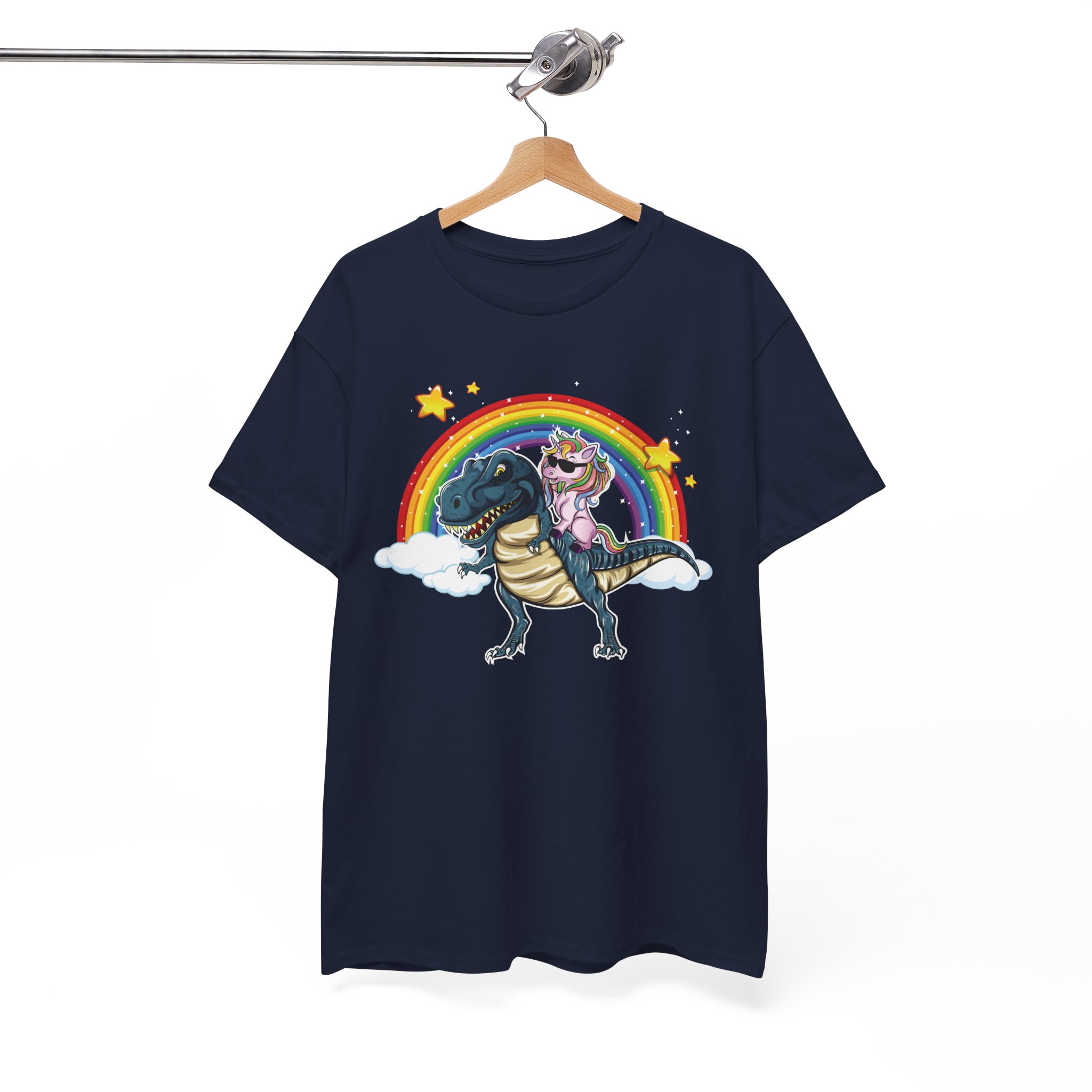 Unicorn Ride Dino T-Rex Retro T-Shirt - Image 8
