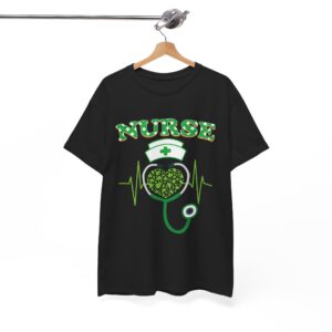 Nurse St. Patrick’s Day Heart Stethoscope T‑Shirt
