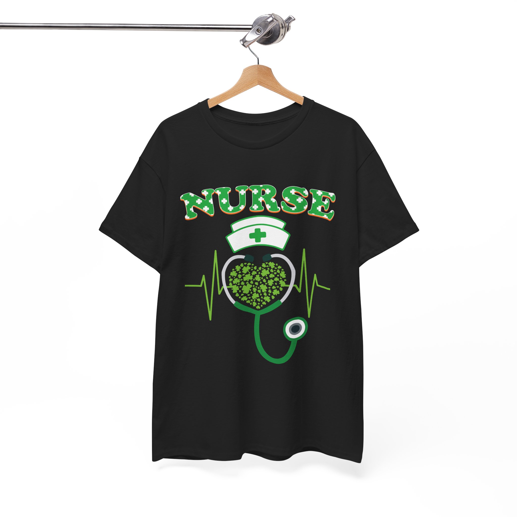 Nurse St. Patrick’s Day Heart Stethoscope T‑Shirt