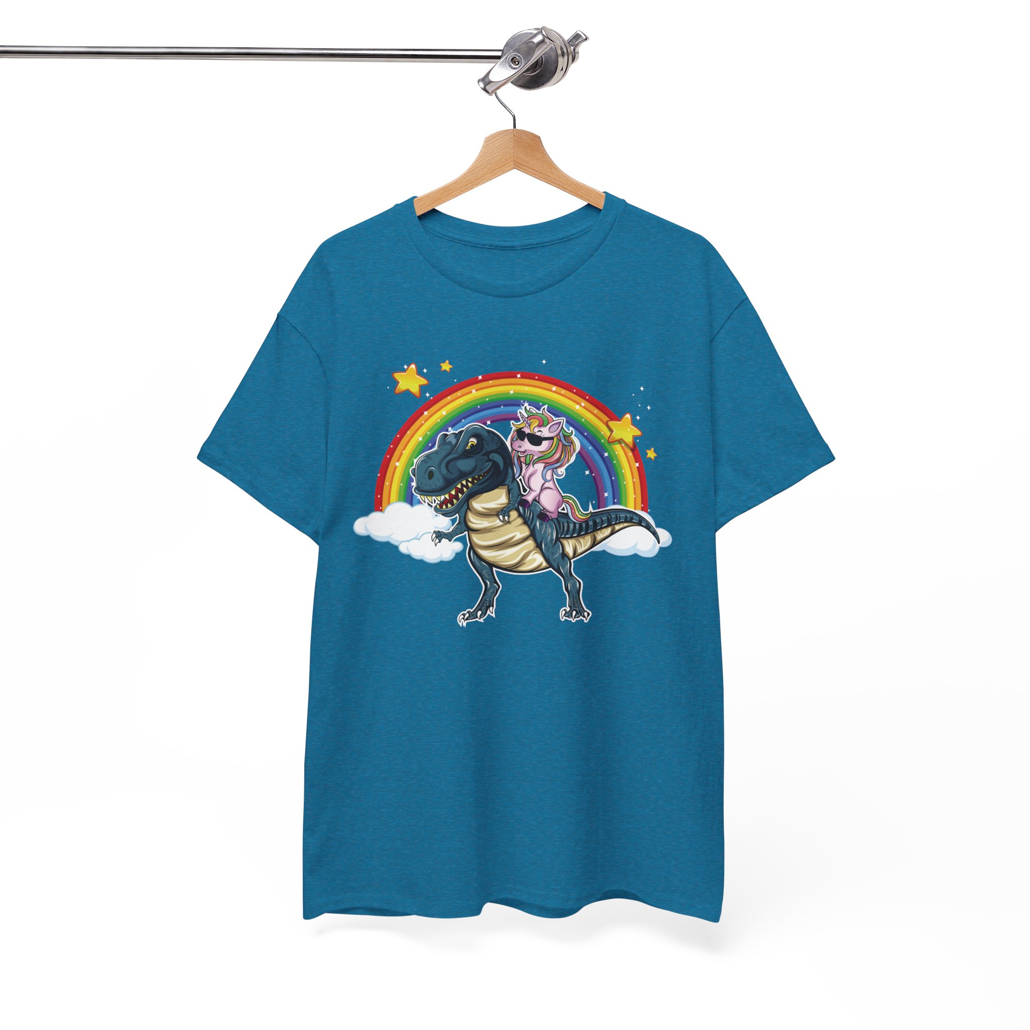 Unicorn Ride Dino T-Rex Retro T-Shirt - Image 6
