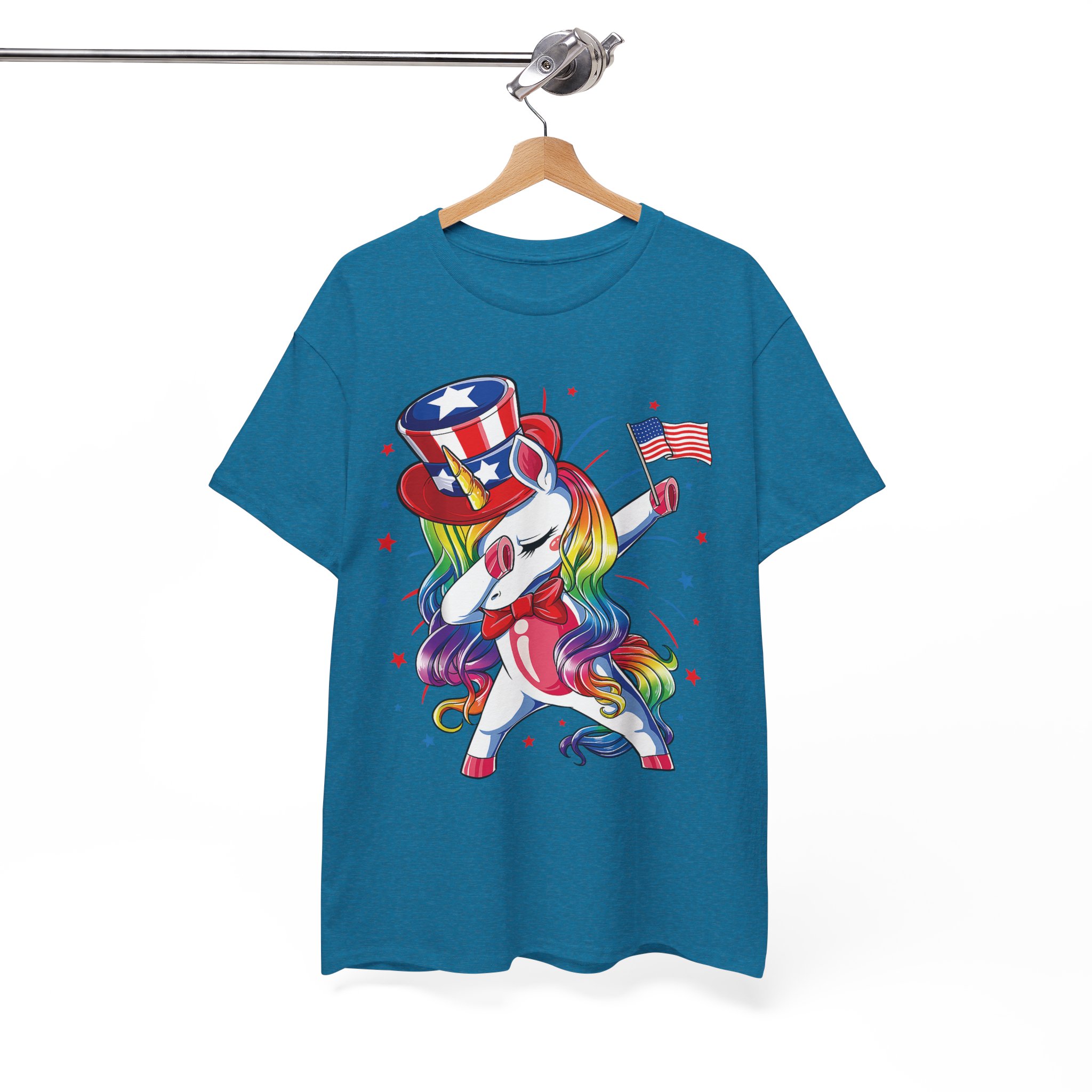 Patriotic Dabbing Unicorn, America 4th of July Shirt - Image 7