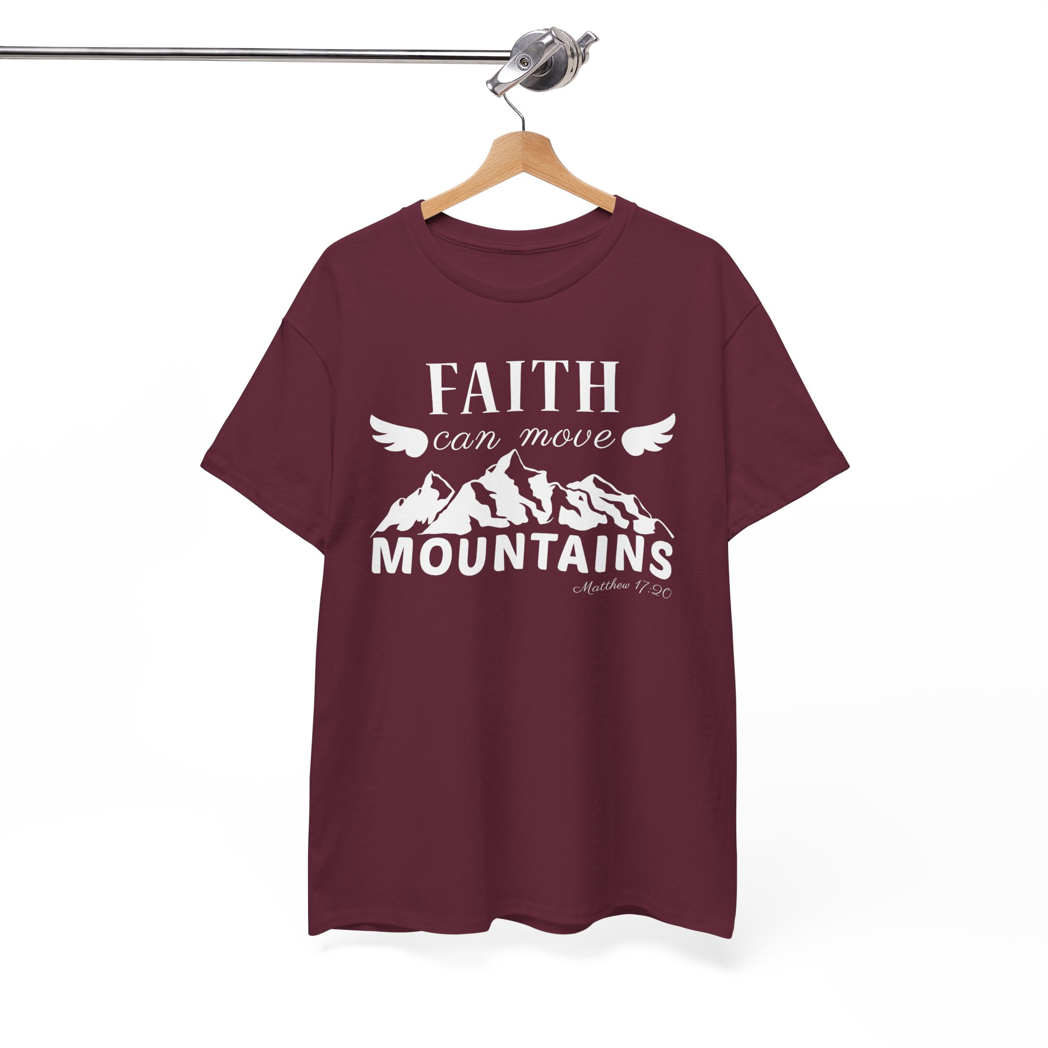 Faith Can Move Mountains Christian Inspirational T-Shirt - Image 3