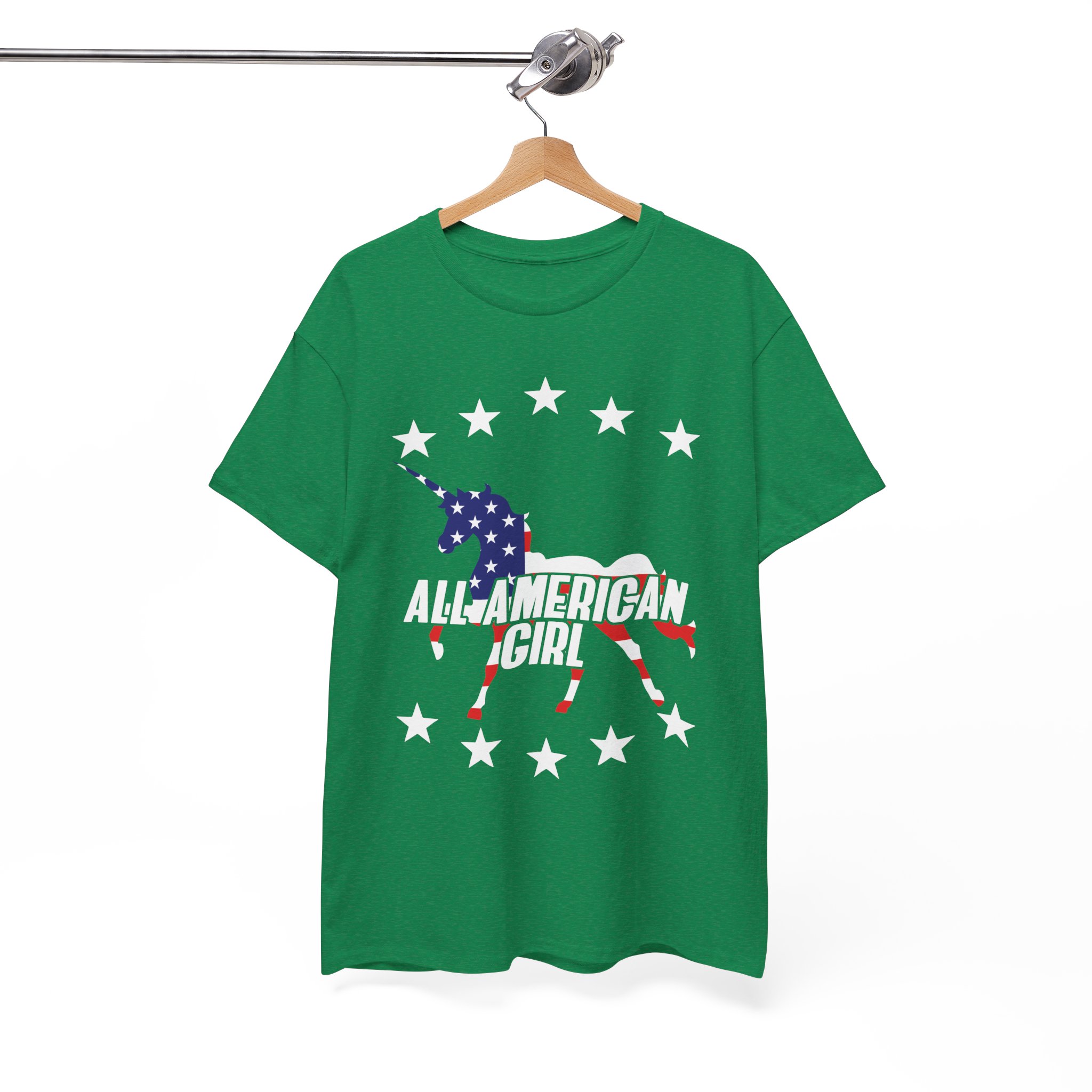 American Girl Unicorn Patriotic USA T-Shirt - Image 5
