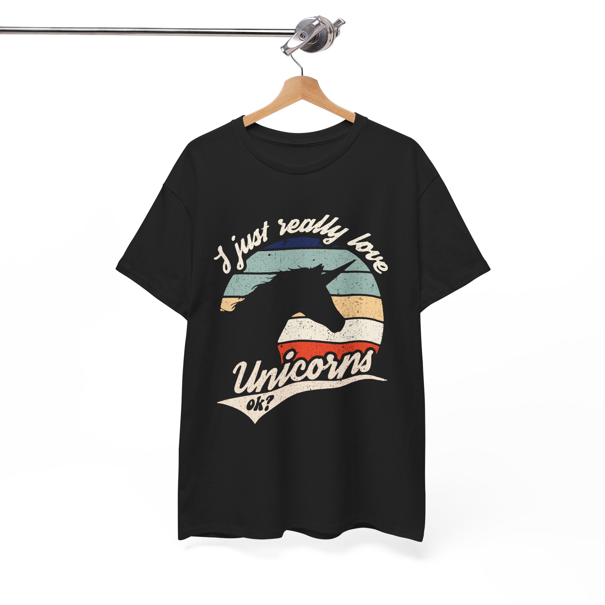 I Just Really Love Unicorns Vintage Retro T-Shirt - Image 3