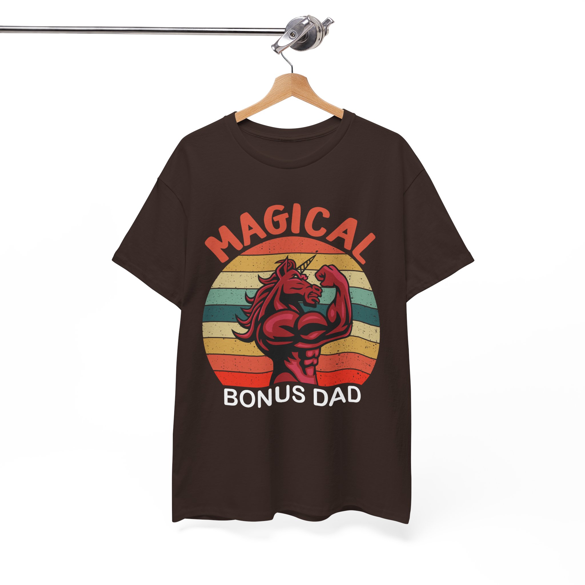 Magical Bonus Unicorn For Dad Retro T-Shirt - Image 6
