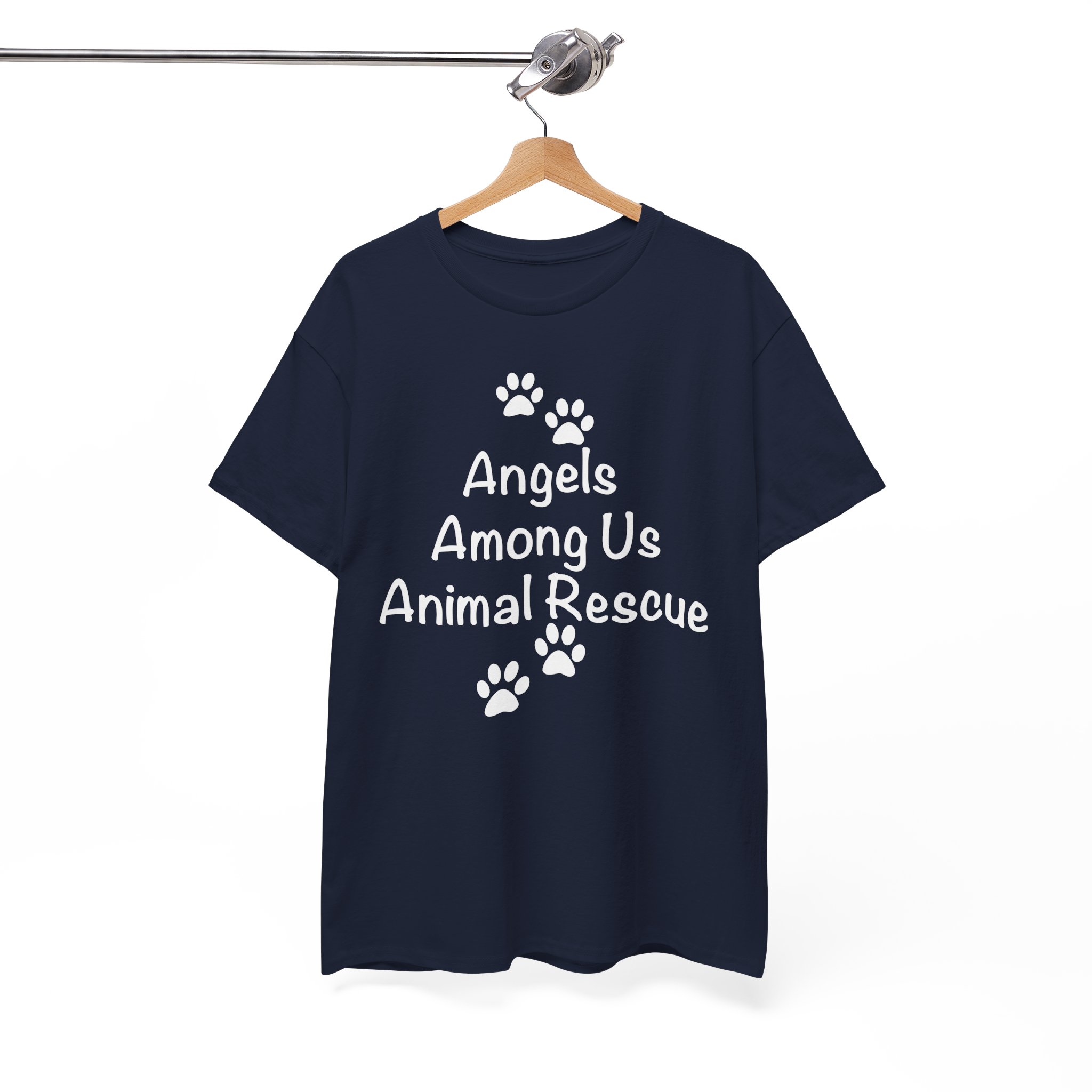Angels Among Us Animal Rescue Paw Pet Lover T-Shirt - Image 8