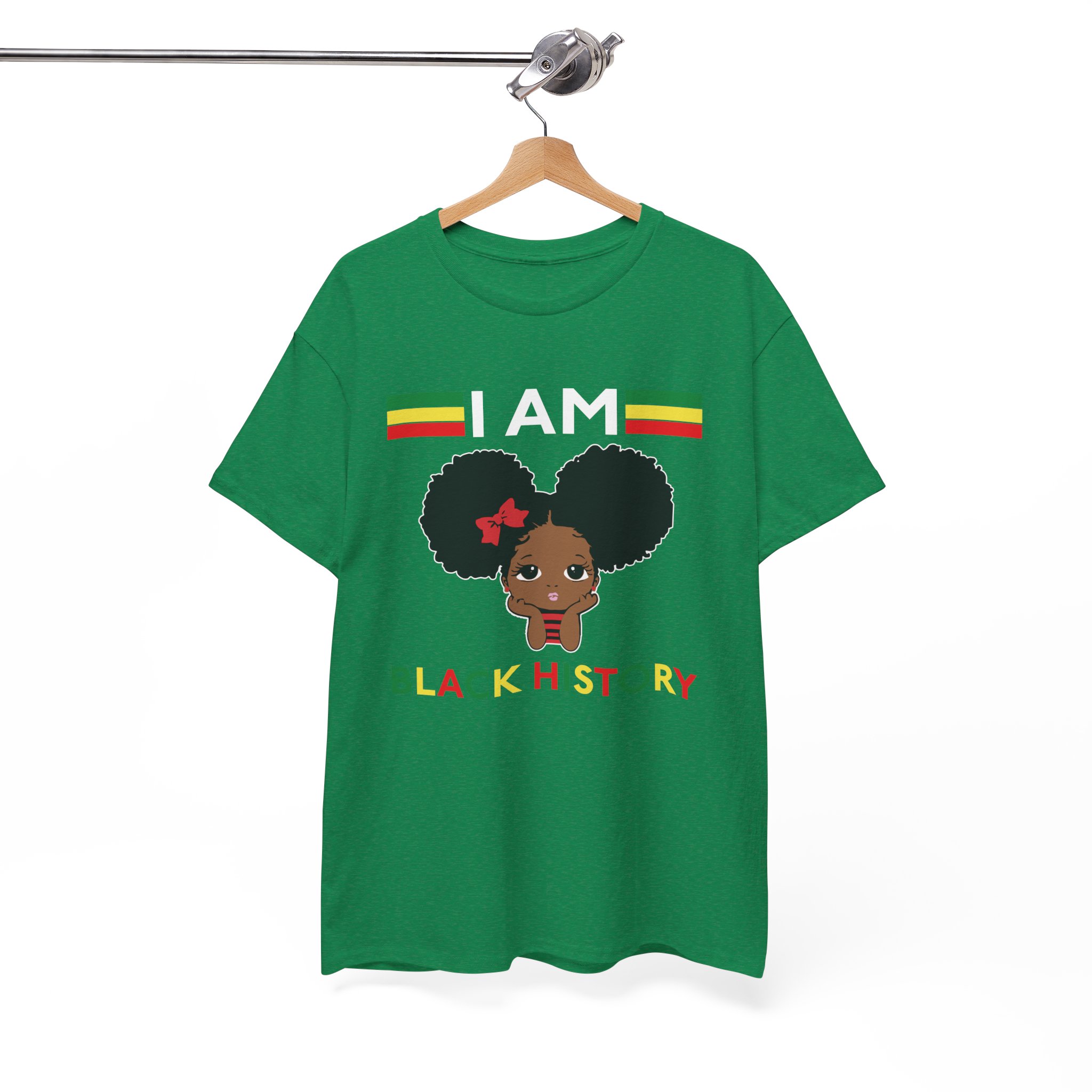 I Am Black History Afro Girl T-Shirt - Image 7