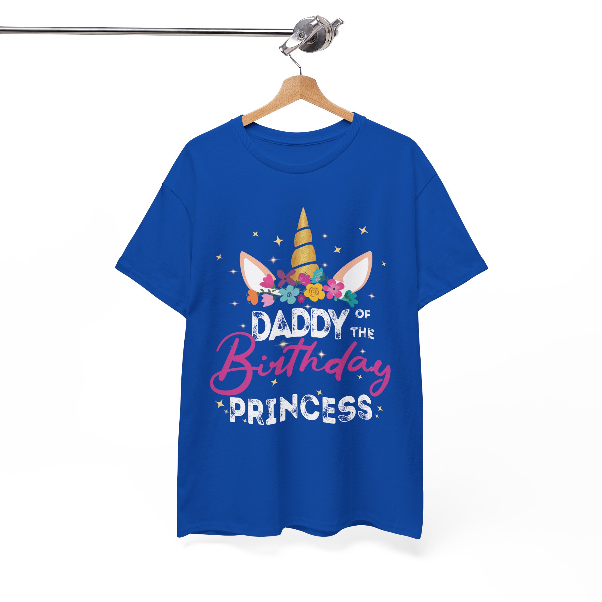 Daddy of the Birthday Princess Unicorn T-Shirt - Image 7