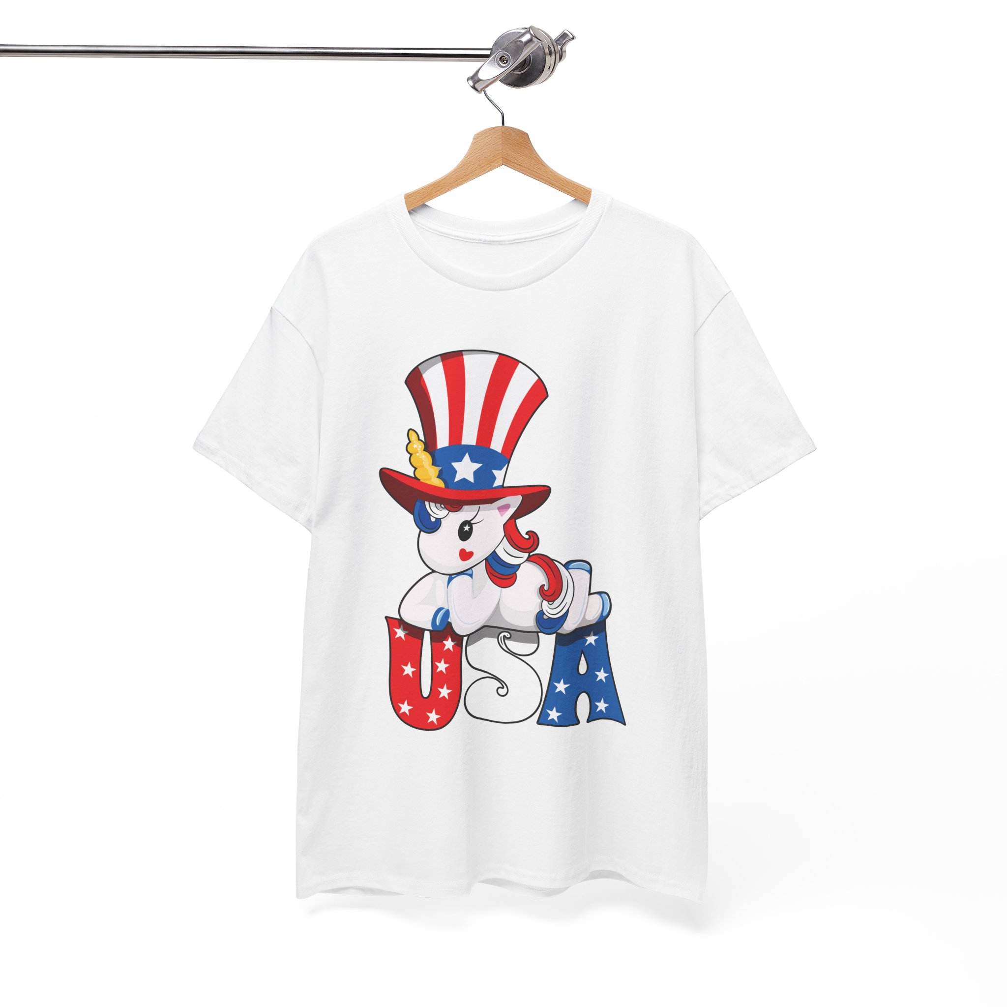 Unicorn Wears Sam Hat Patriotic 4th of July T-Shirt - Image 2