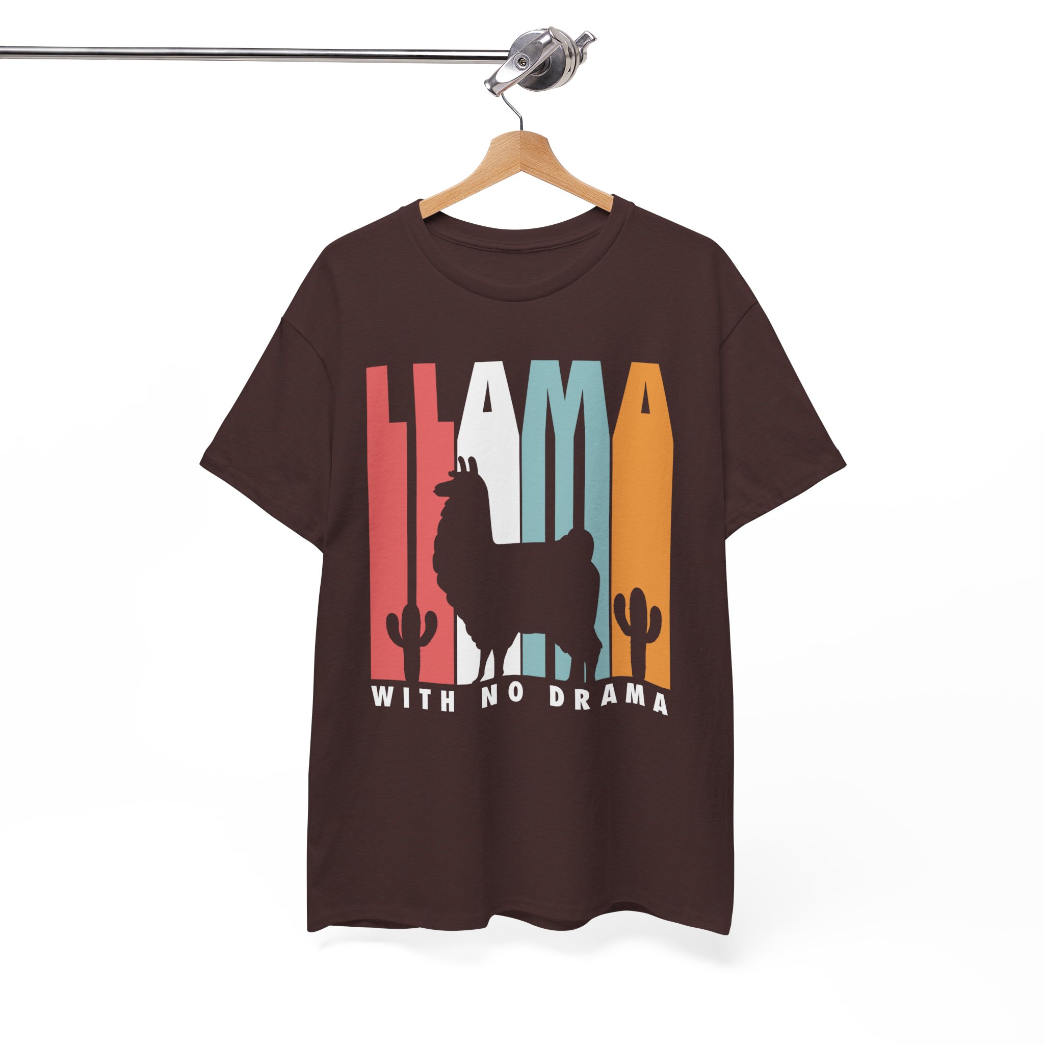 Llama With No Drama Retro T‑Shirt - Image 2