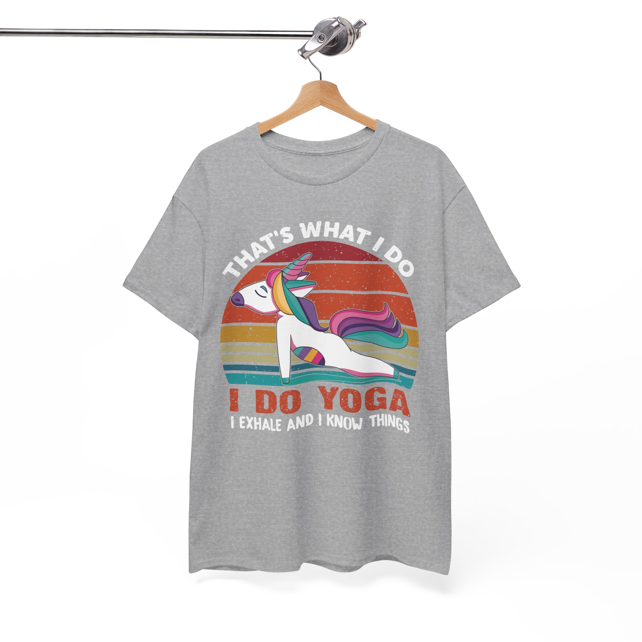 I Do Yoga Unicorn Retro T-Shirt - Image 4