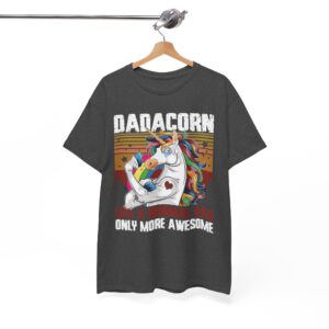 Dadacorn Awesome Dad Unicorn Retro T-Shirt