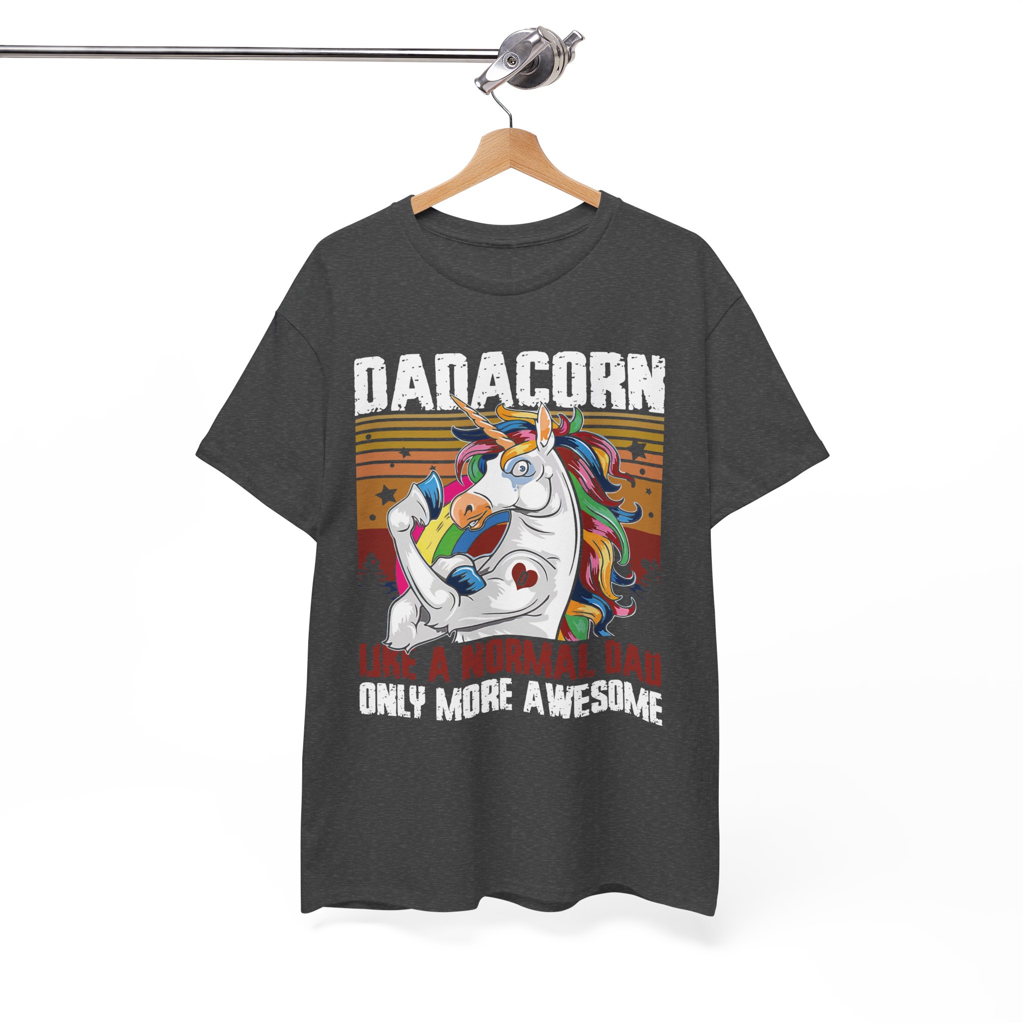 Dadacorn Awesome Dad Unicorn Retro T-Shirt