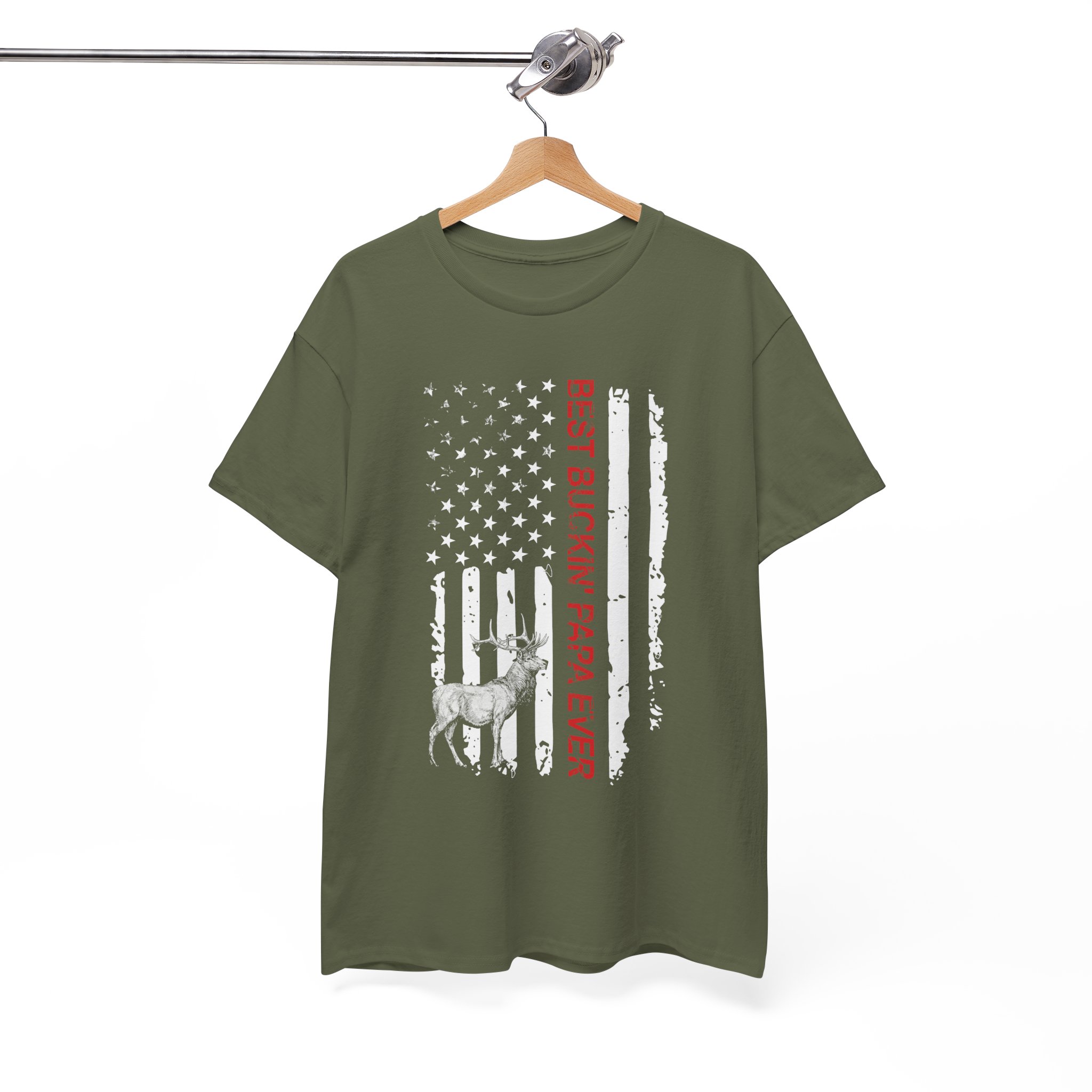 Best Buckin’ Papa Ever Dad Hunting T‑Shirt - Image 6