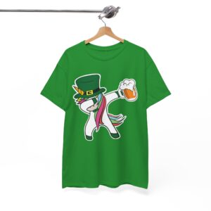 St. Patrick's Day Leprechaun Unicorn Dabbing with Beer T-Shirt