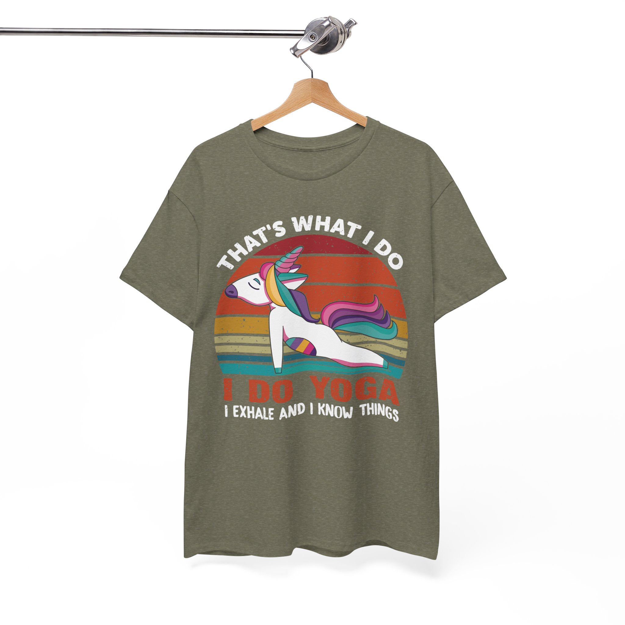I Do Yoga Unicorn Retro T-Shirt - Image 5