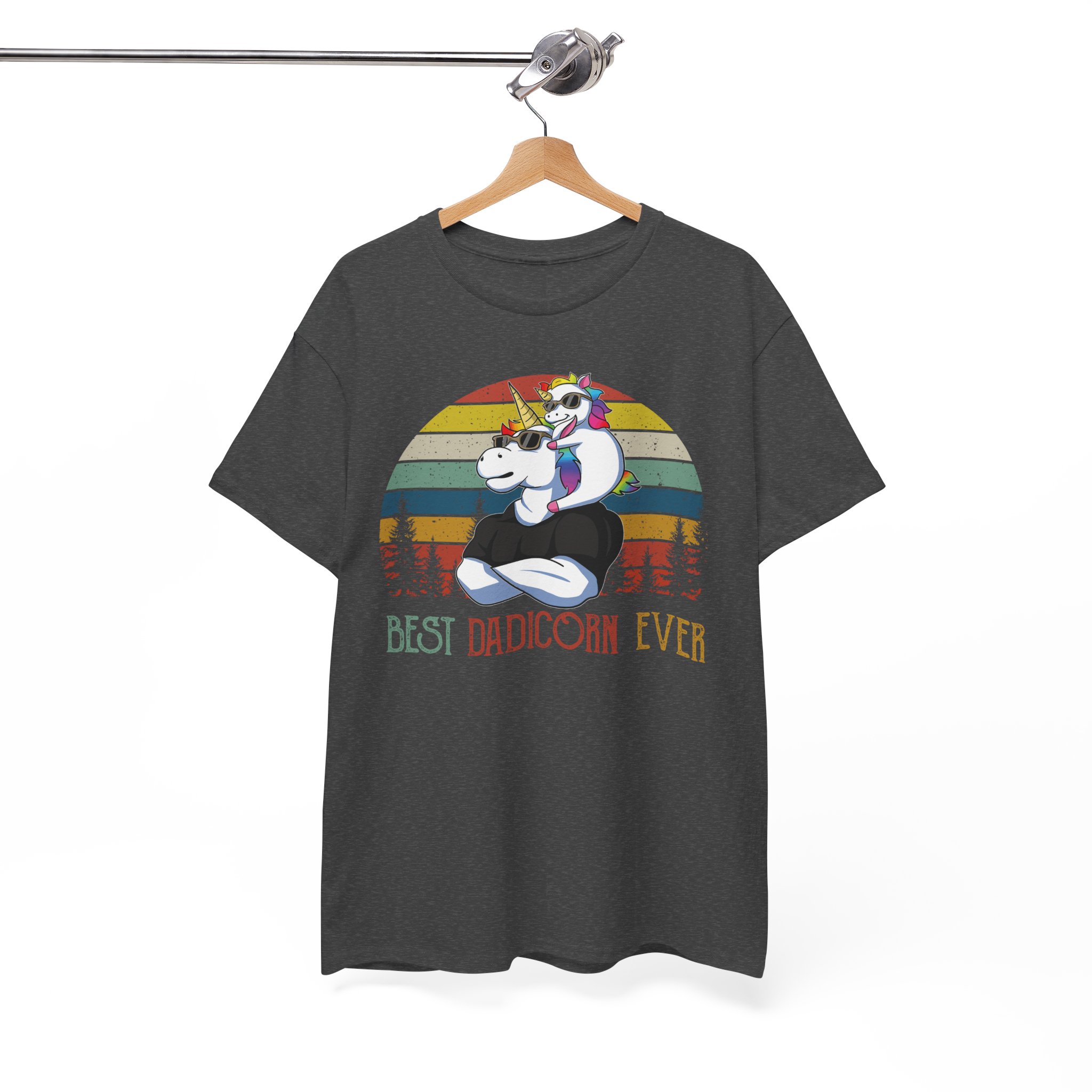 Best Dadicorn Ever Father's Day Retro Gift T-Shirt - Image 7