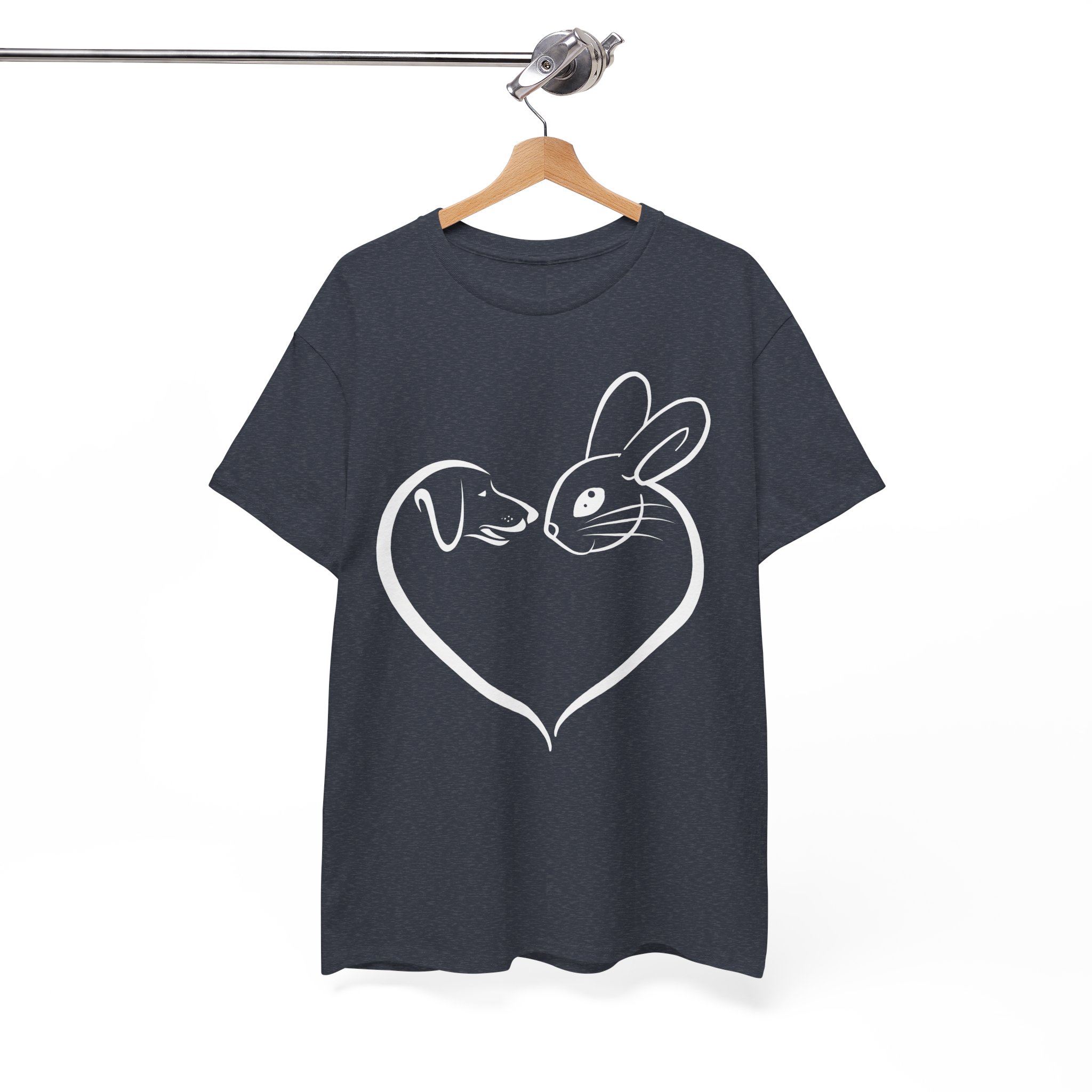 Dog & Bunny Heart Love T-Shirt for Pet Lovers - Image 10