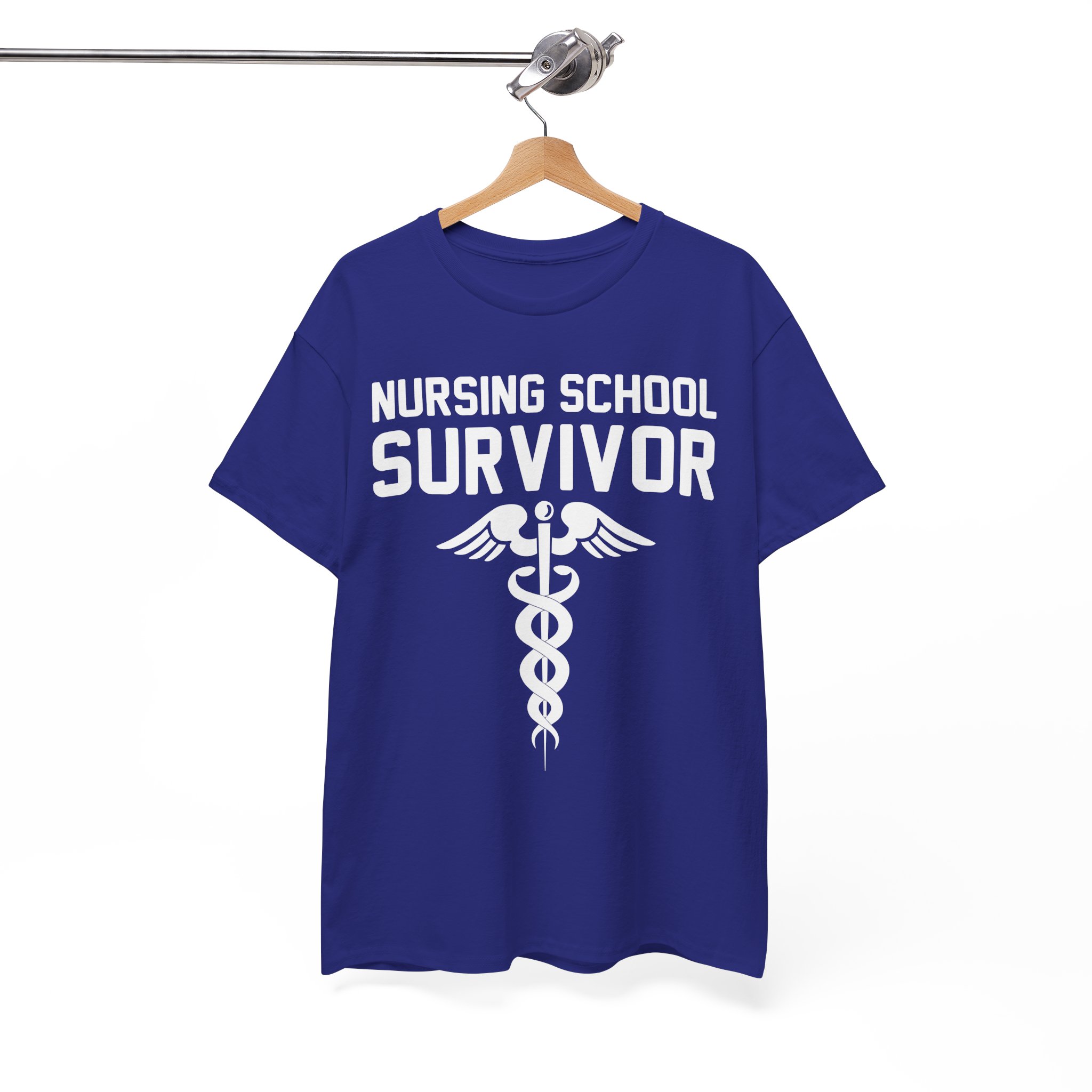 Nursing School Survivor Caduceus Grad Gift Tee - Image 10