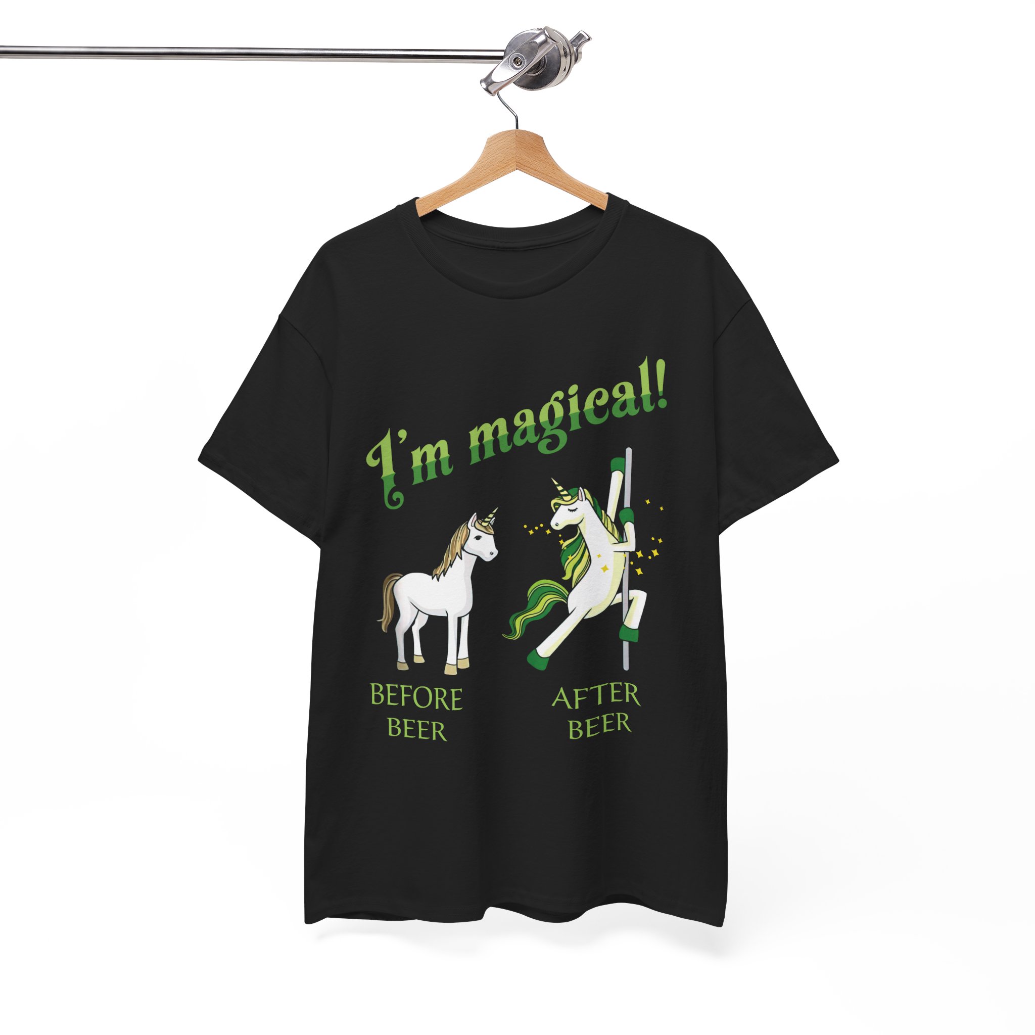 I’m Magical! Before Beer After Beer Unicorn T‑Shirt - Image 3