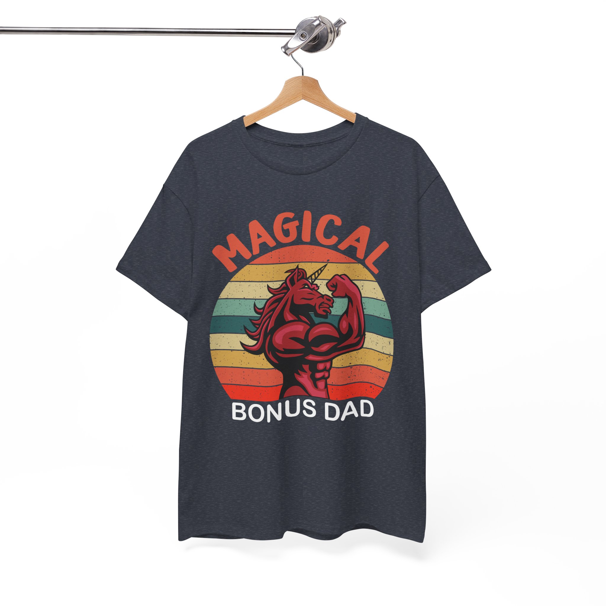 Magical Bonus Unicorn For Dad Retro T-Shirt - Image 10
