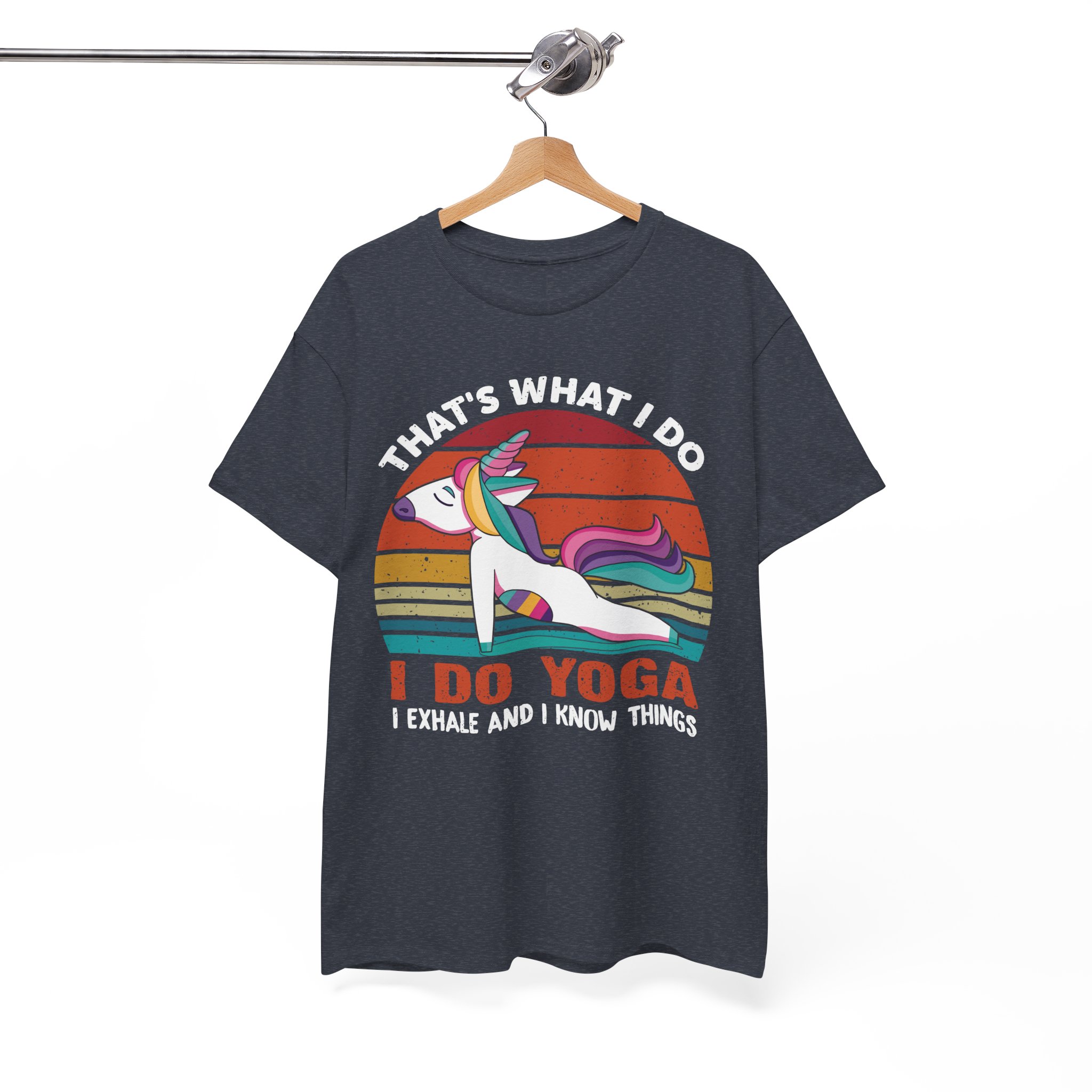 I Do Yoga Unicorn Retro T-Shirt - Image 10