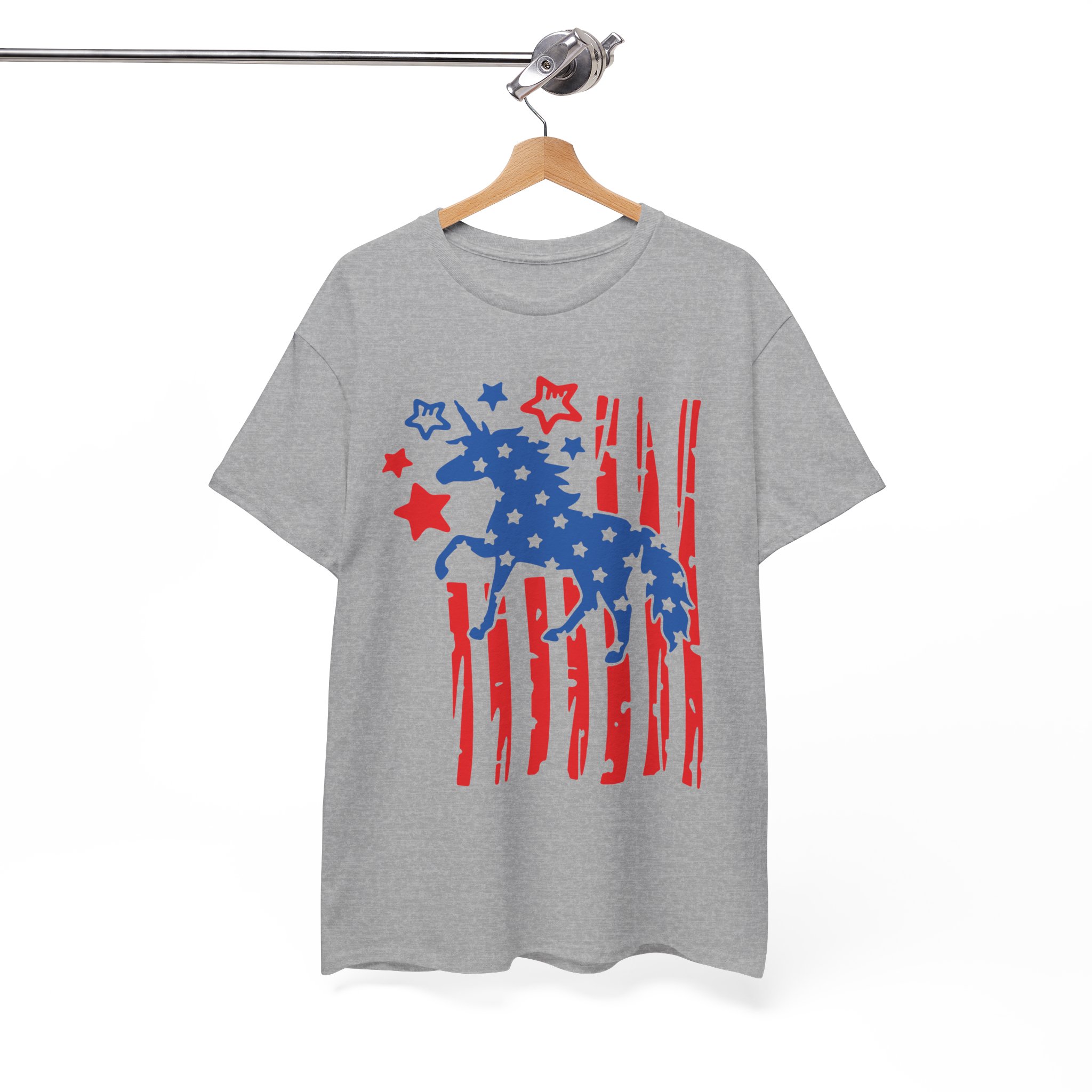 Patriotic Unicorn American Flag 4th of July T-Shirt - Image 5