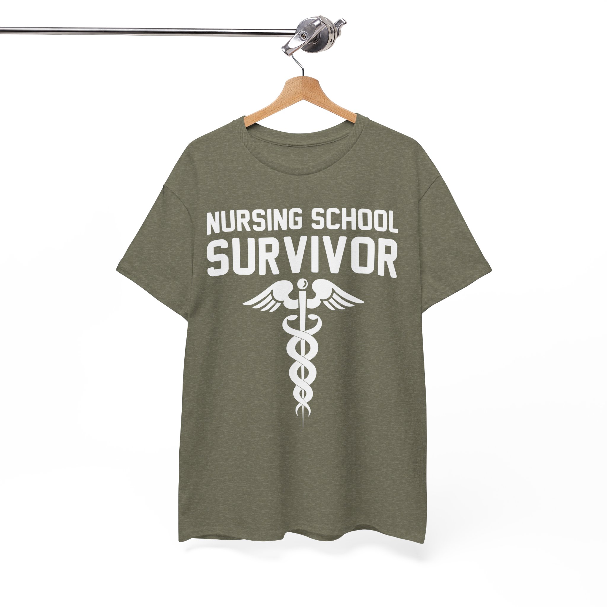 Nursing School Survivor Caduceus Grad Gift Tee - Image 4
