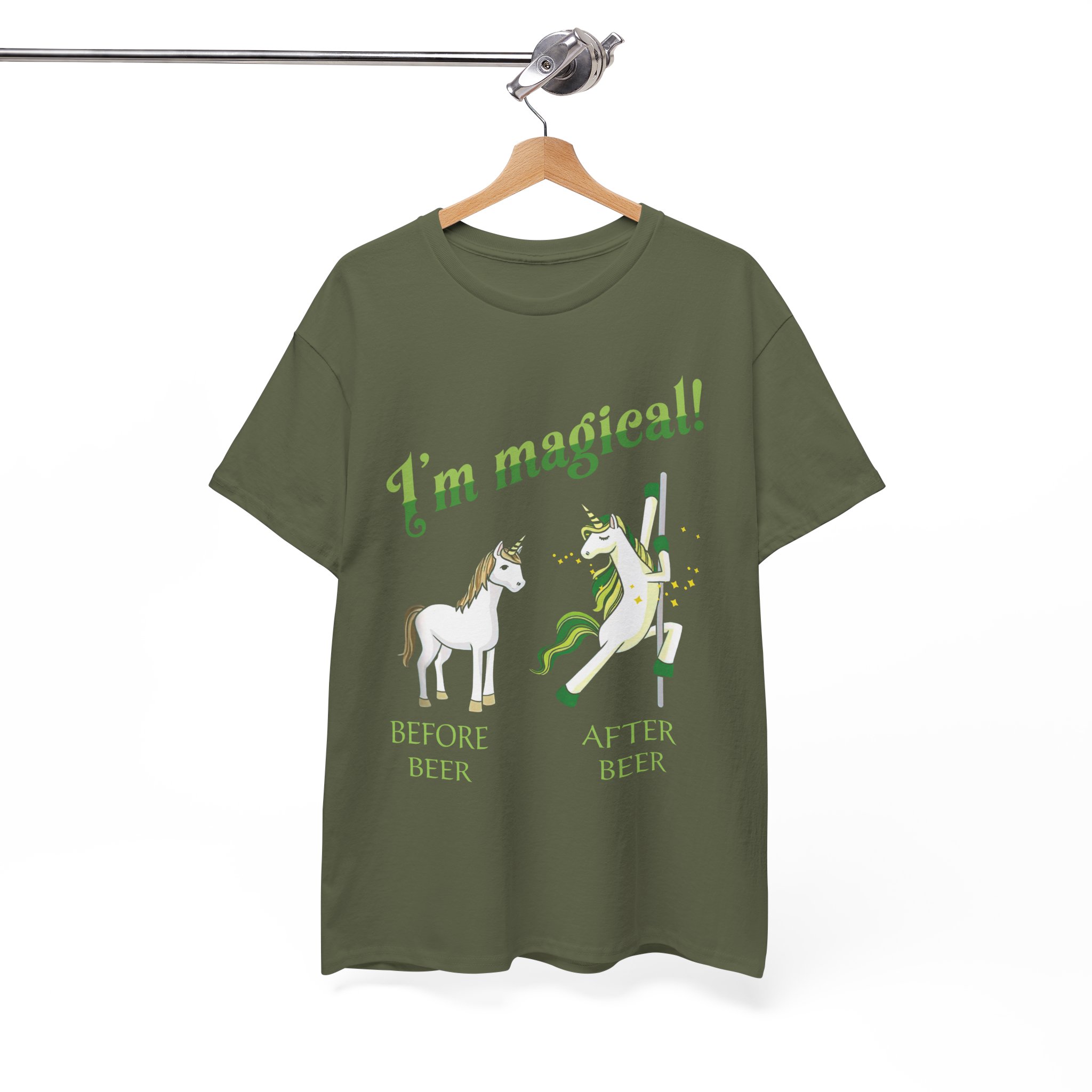 I’m Magical! Before Beer After Beer Unicorn T‑Shirt - Image 4