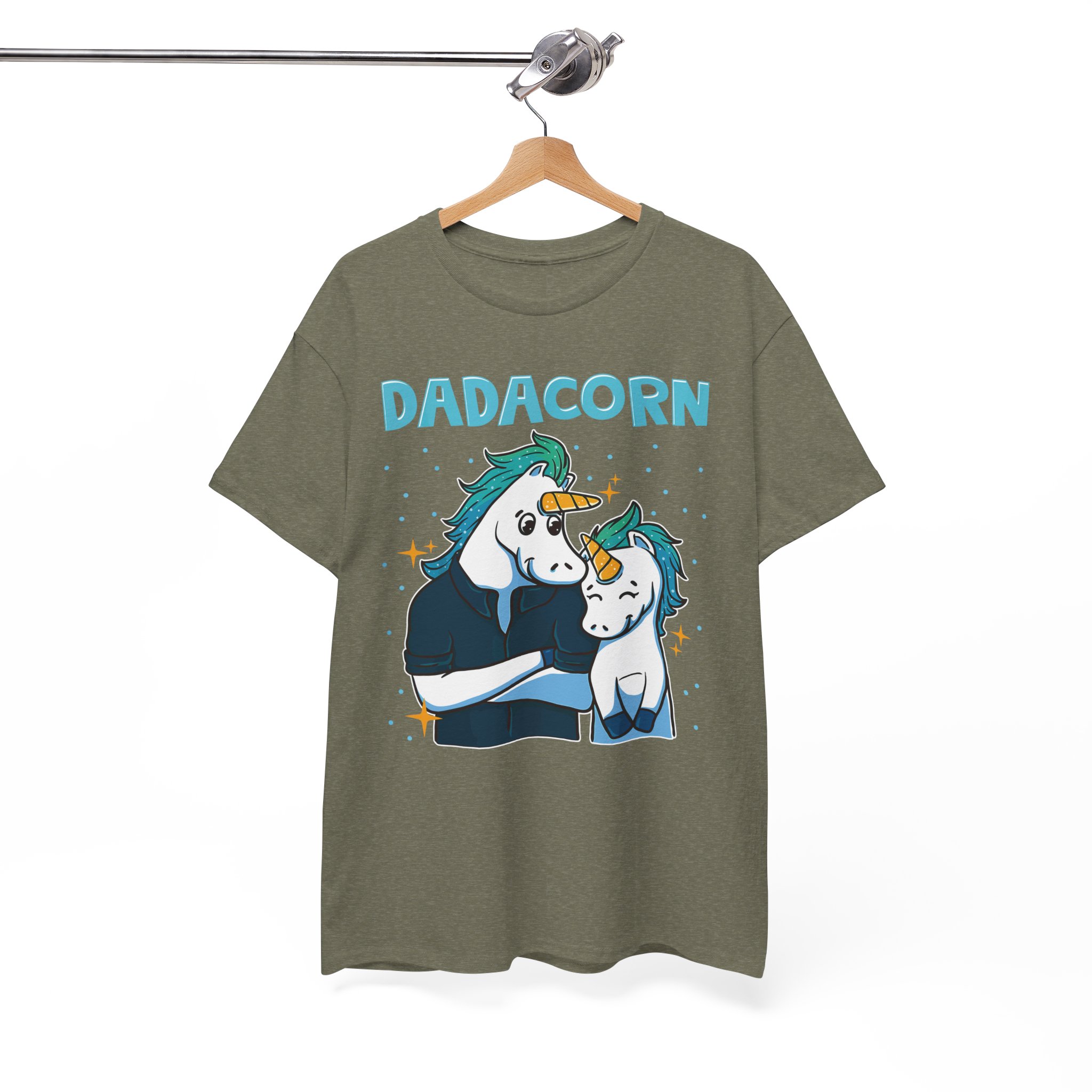 Dadacorn Funny Father & Kid Unicorn T-Shirt - Image 5