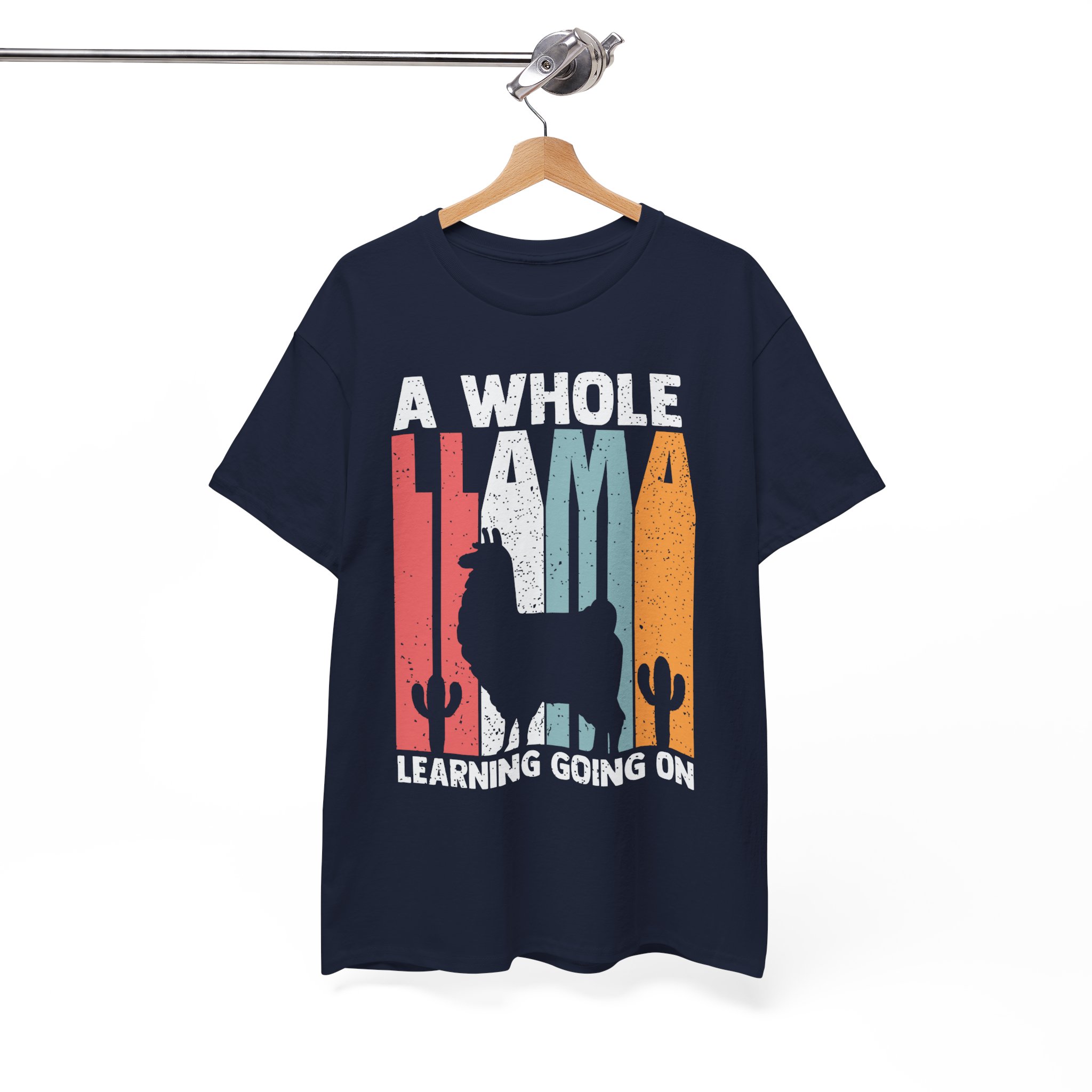 A Whole Llama Learning Going On Tee - Funny Retro Llama Shirt - Image 8