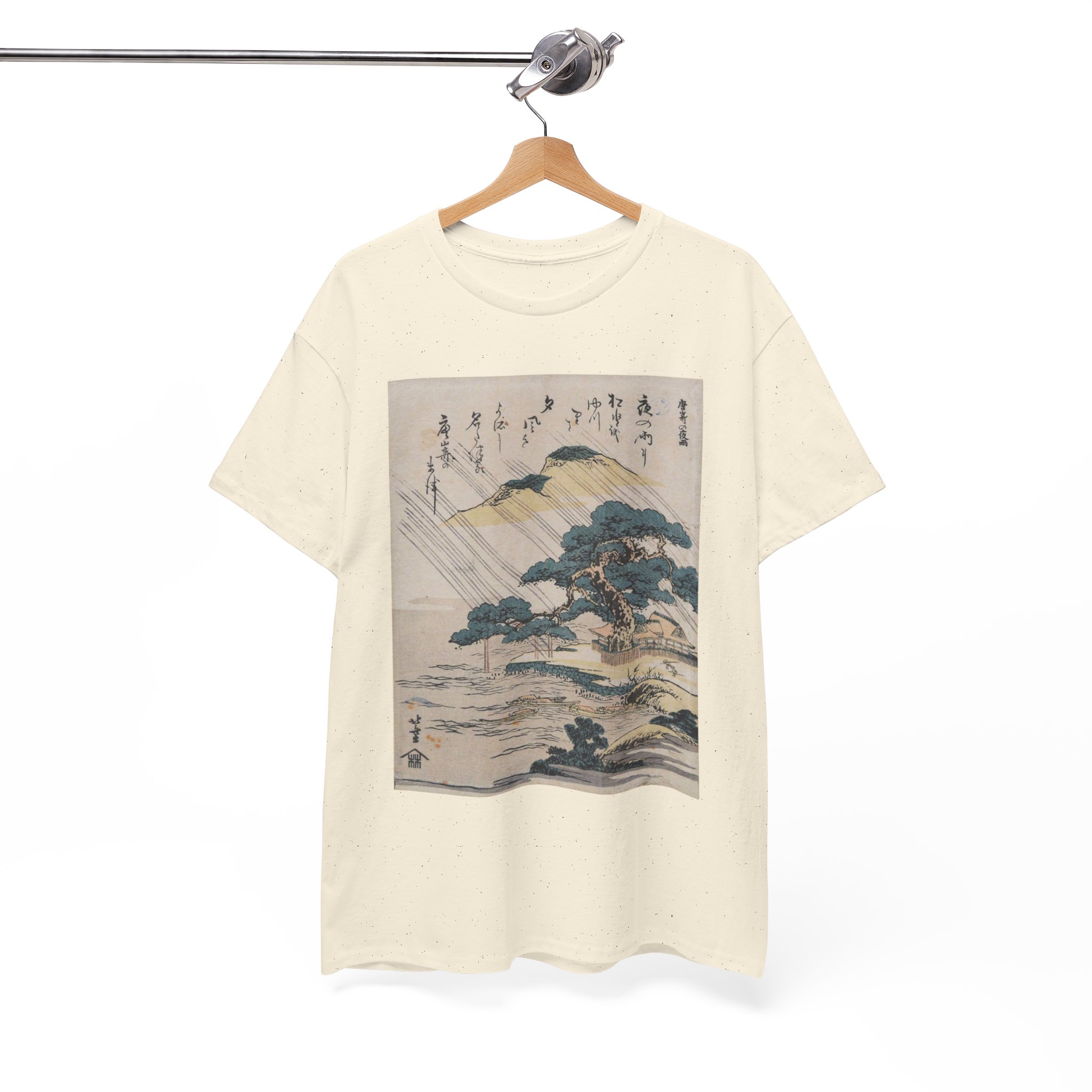Night Rain At Karasaki Ukiyo Vintage Japanese T-Shirt