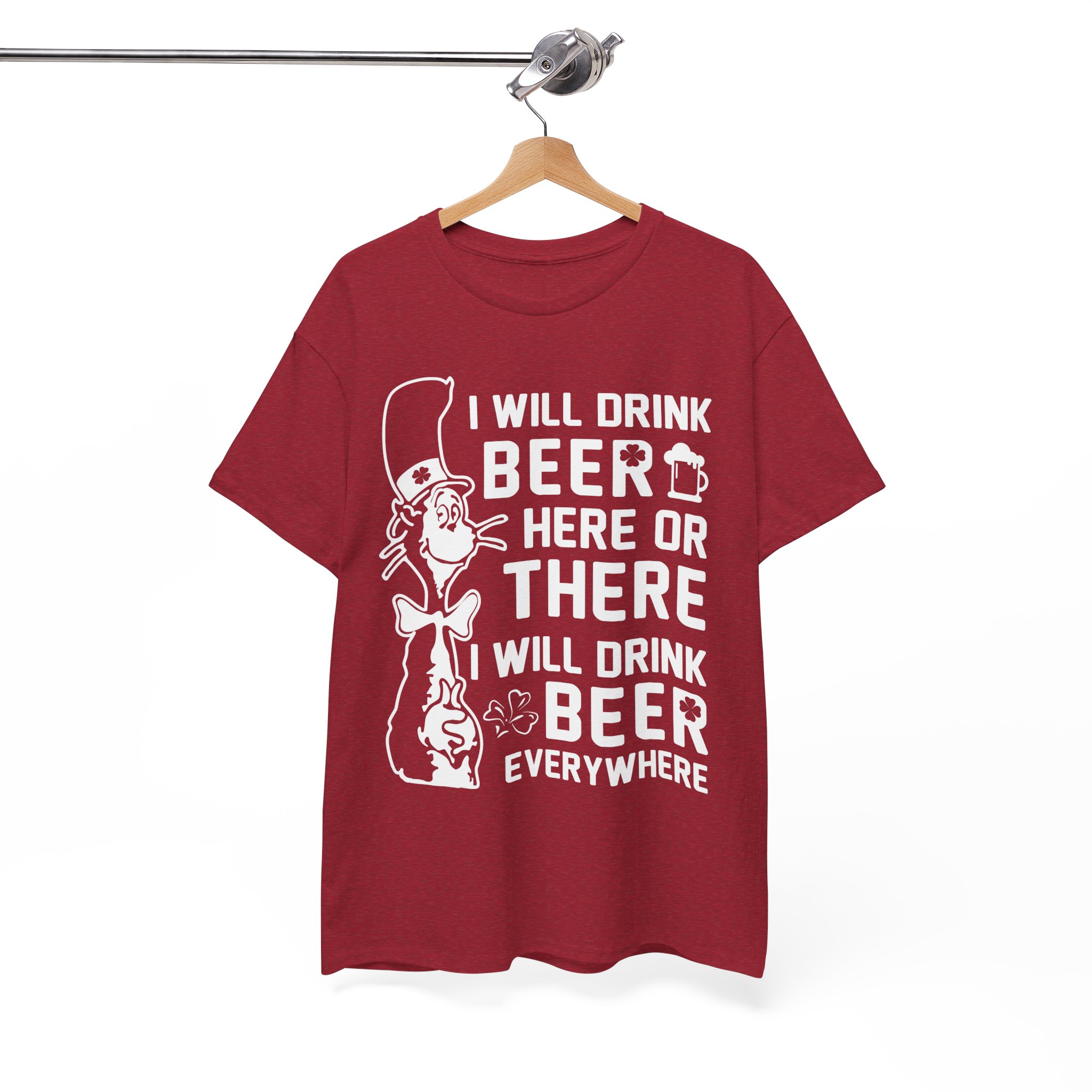 I Will Drink Beer Everywhere Dr. Seuss Parody Tee - Image 12