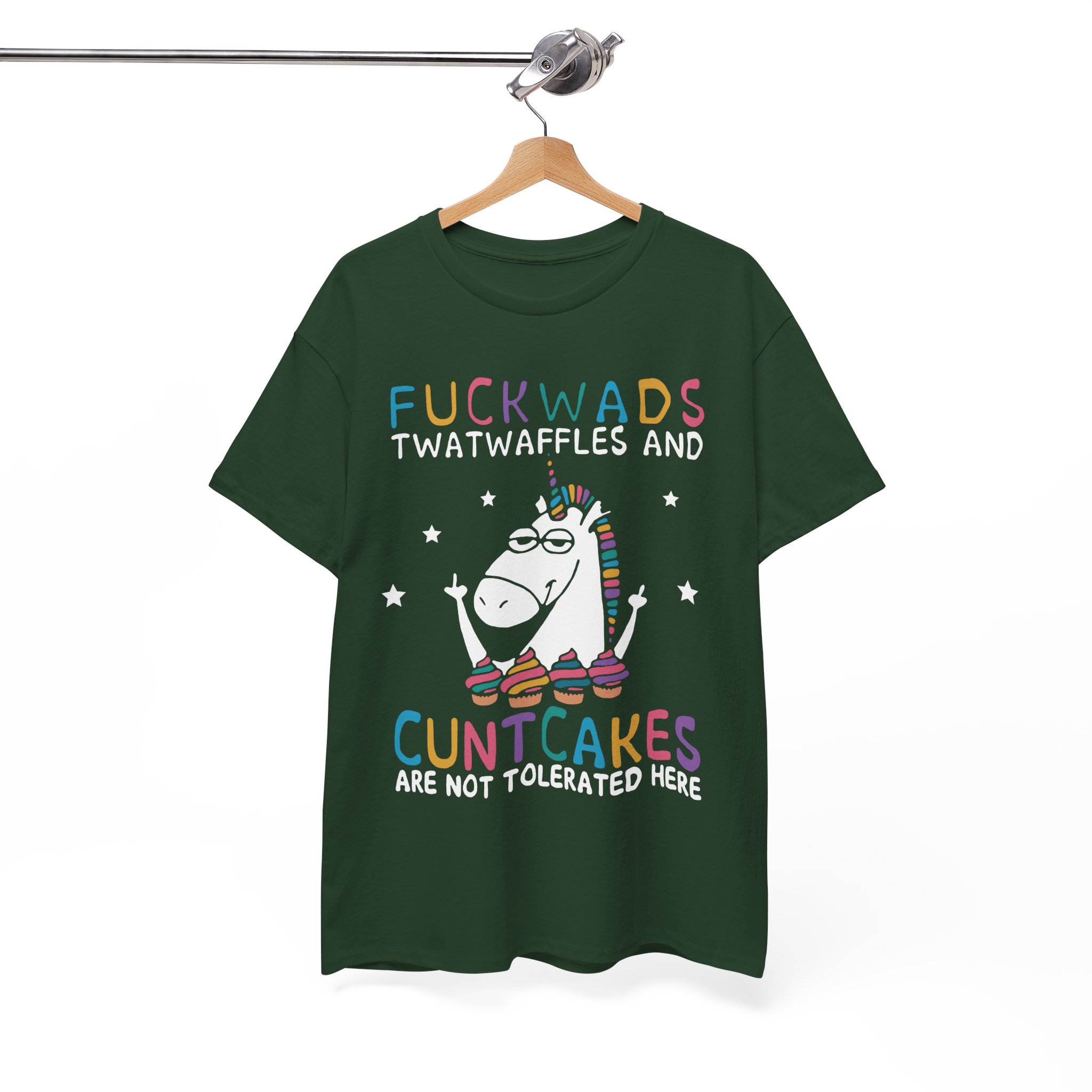 Fuckwads Cuntcakes Funny Unicorn Cupcakes T-Shirt - Image 4