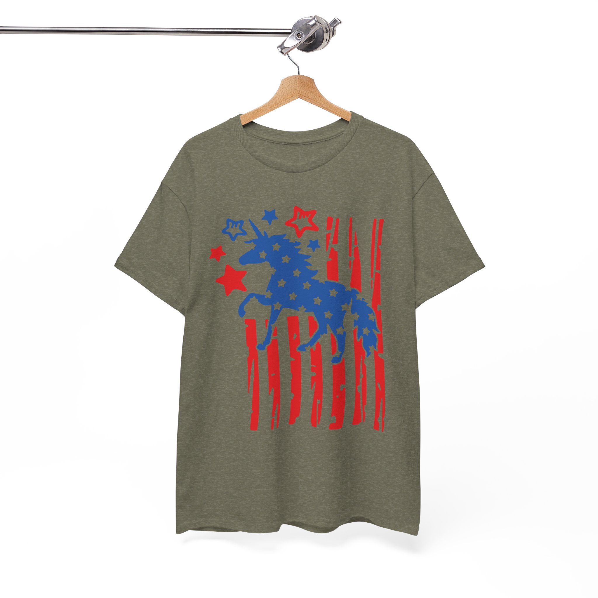 Patriotic Unicorn American Flag 4th of July T-Shirt - Image 7
