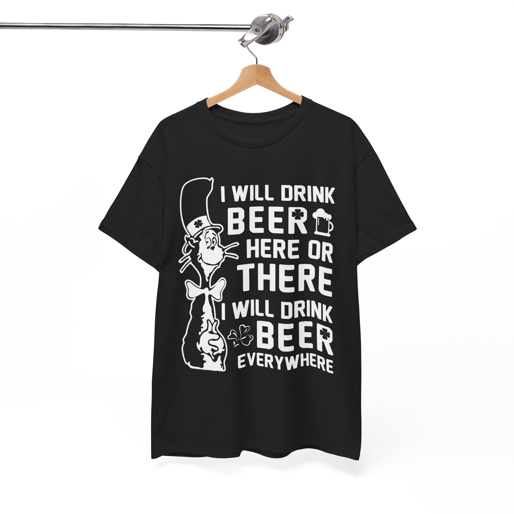 I Will Drink Beer Everywhere Dr. Seuss Parody Tee - Image 3