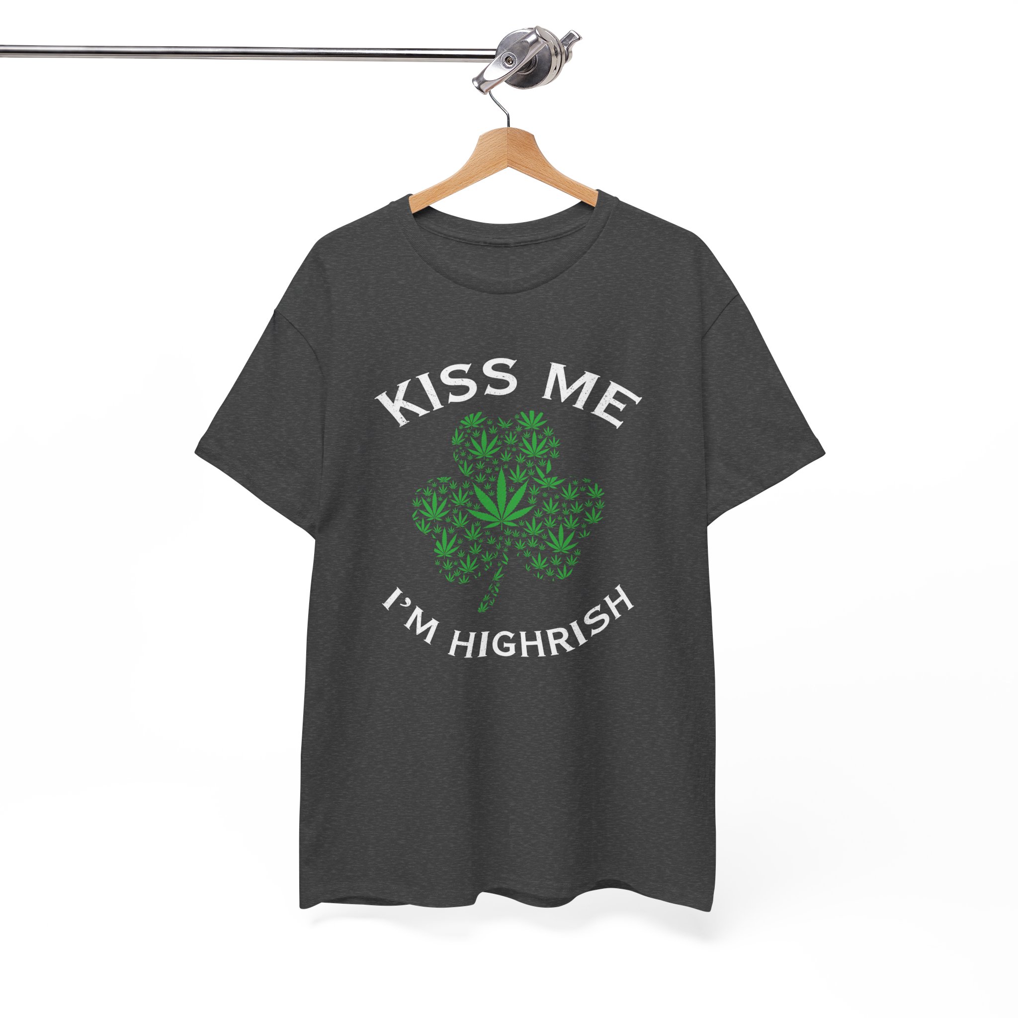 Kiss Me I’m Highrish Shamrock T-Shirt - Image 3